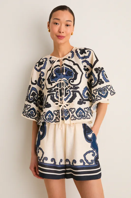Exclusive Cream Blaise Print Top made by Sea New York