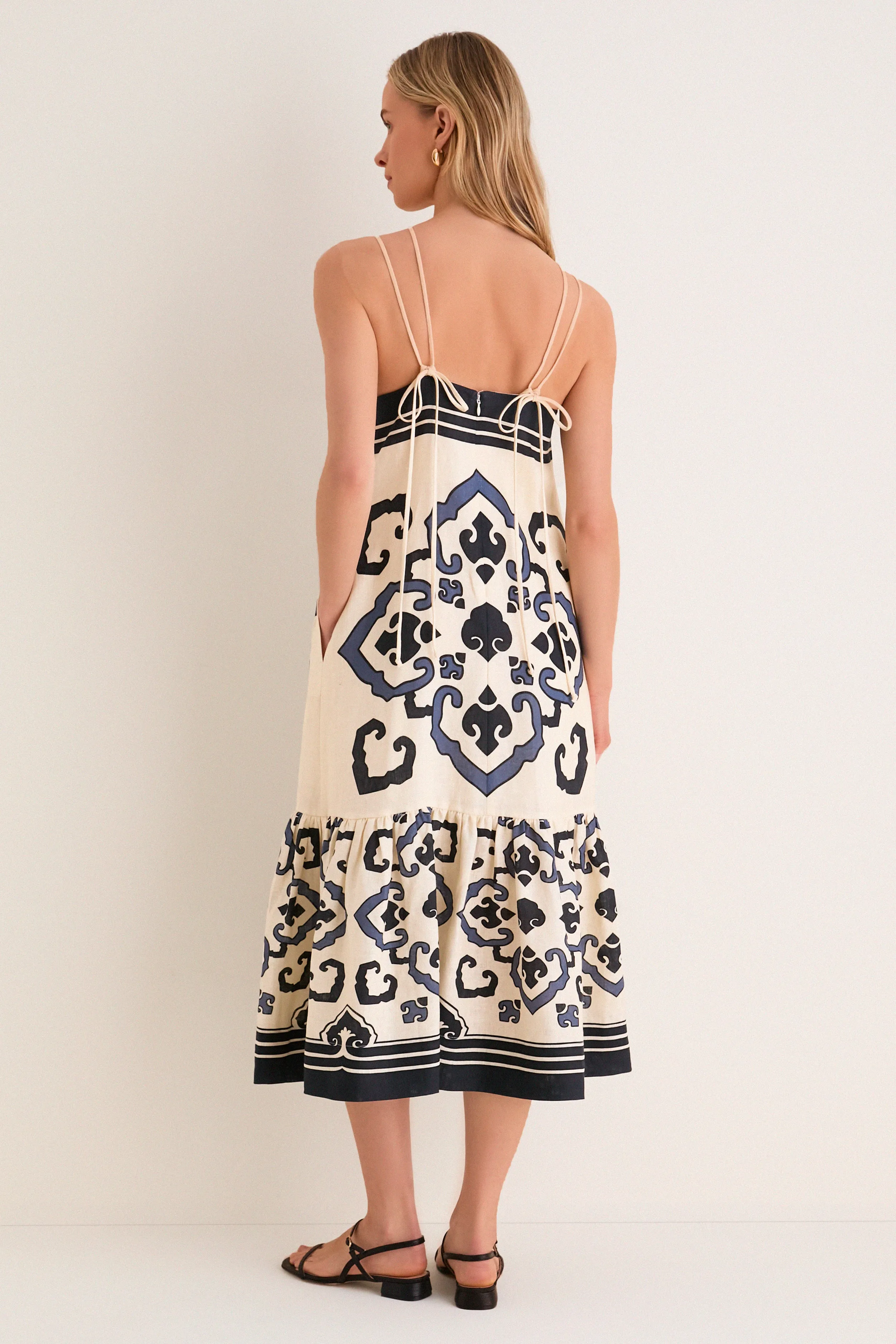 Exclusive Cream Blaise Print Spaghetti Strap Dress sold by Tuckernuck product image thumbnail 5