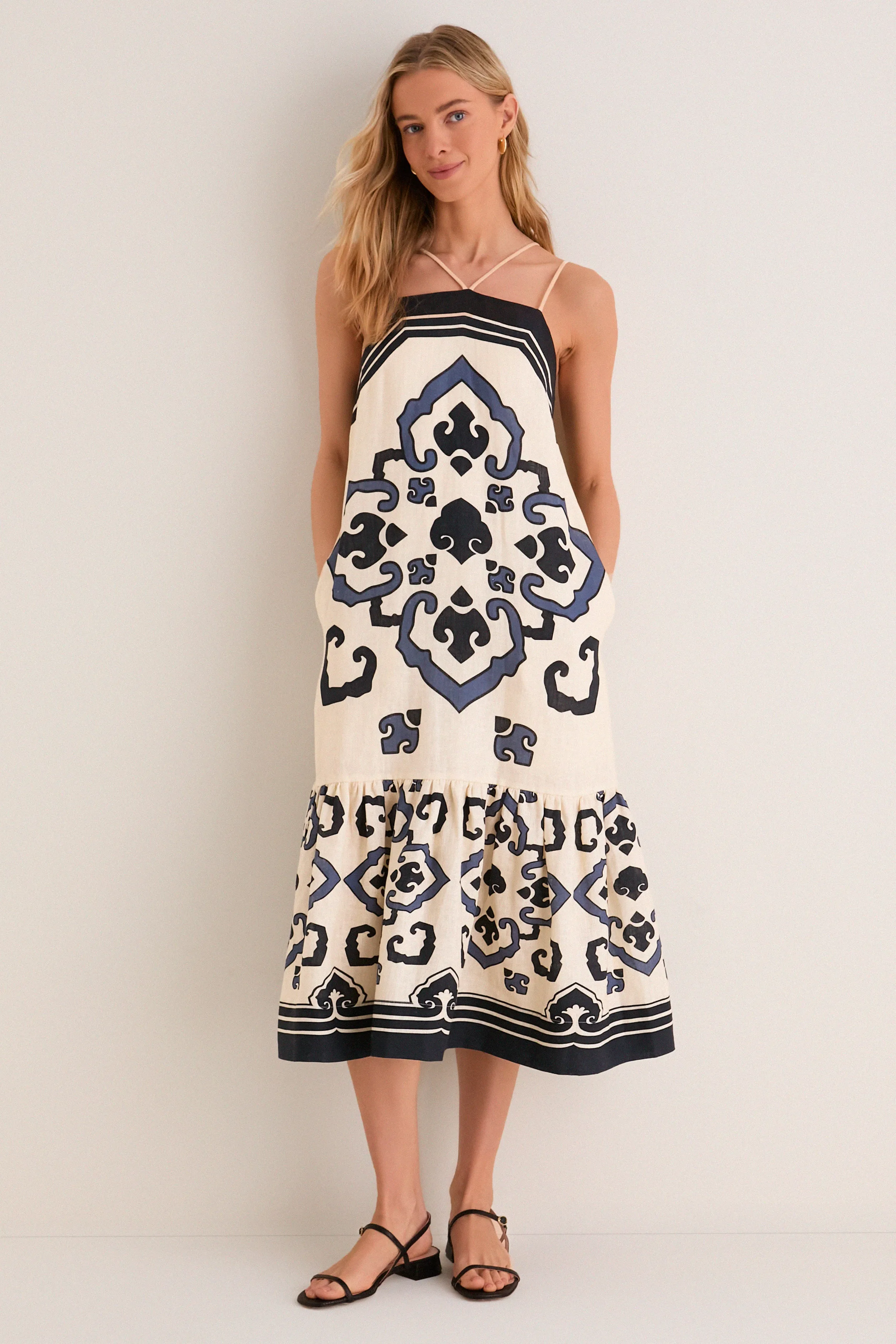 Exclusive Cream Blaise Print Spaghetti Strap Dress sold by Tuckernuck