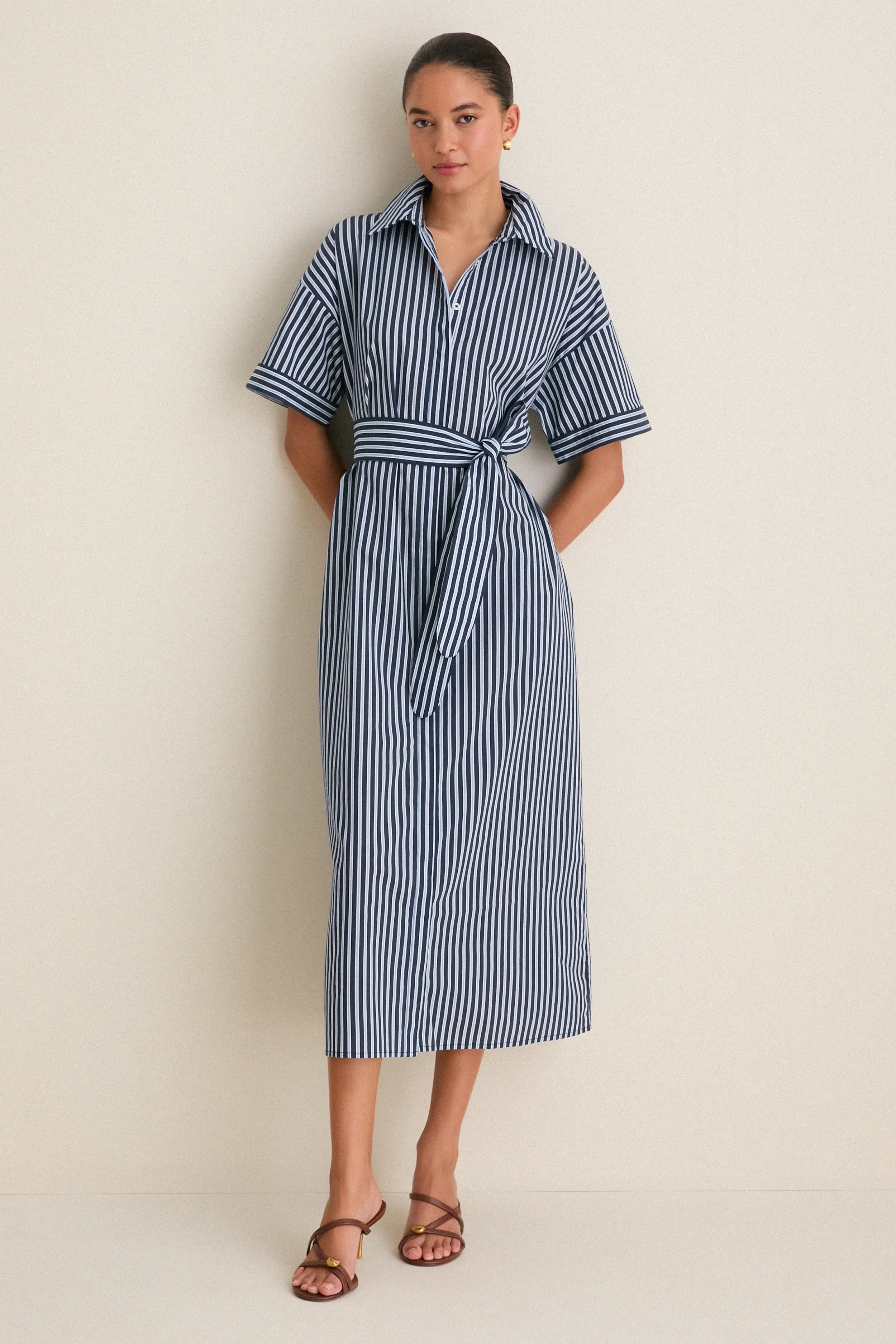 Navy and Light Blue Stripe Zacara Dress sold by Tuckernuck