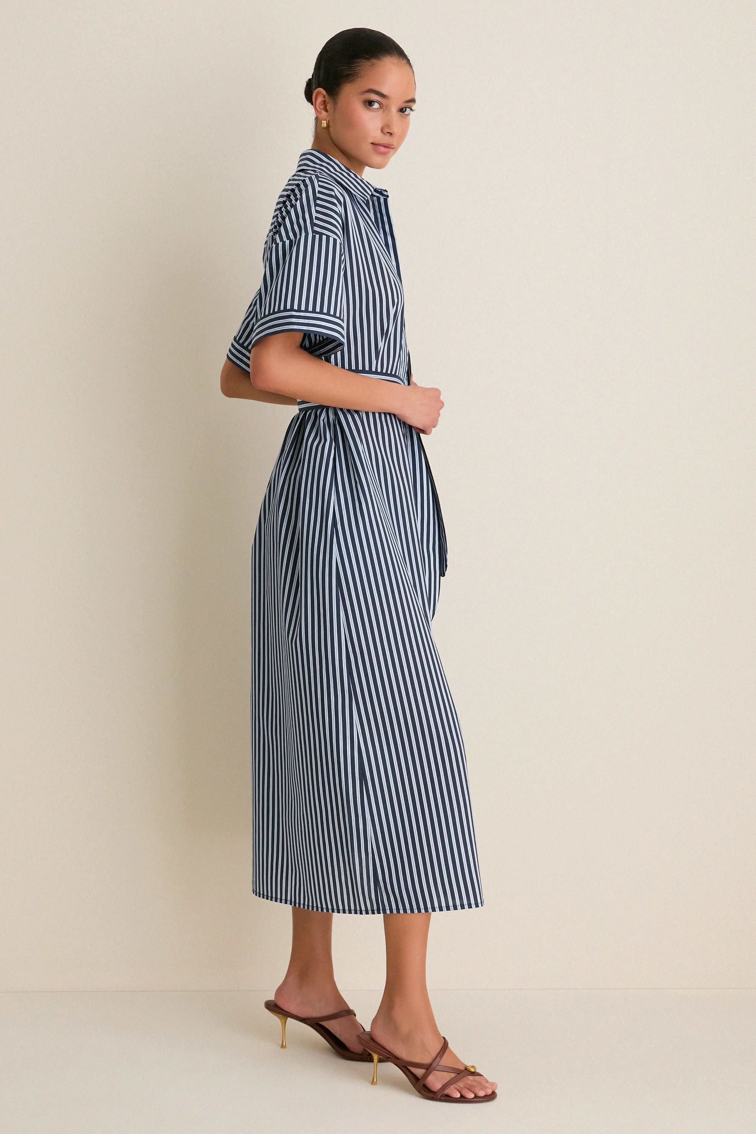 Navy and Light Blue Stripe Zacara Dress sold by Tuckernuck product image thumbnail 3