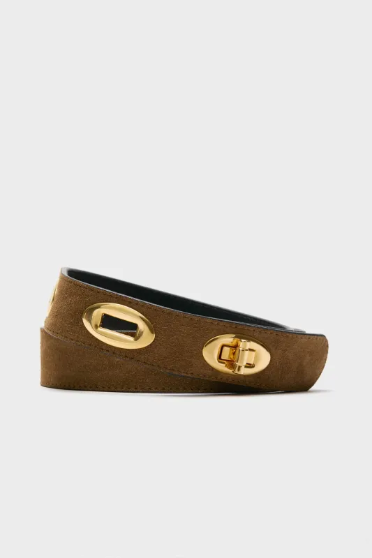 Golden Oak Turnlock Belt made by Altuzarra