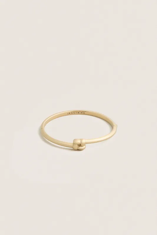 High Polish Gold Slim Woven Square Bangle sold by Tuckernuck