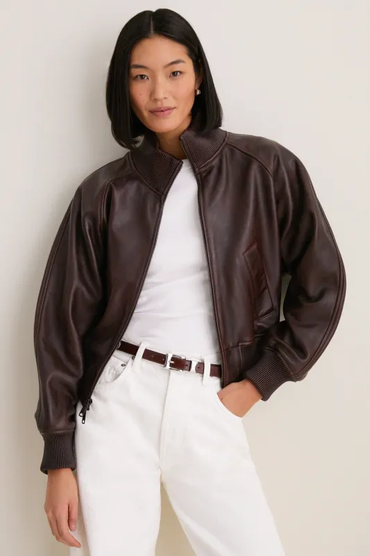Brown Sheep Skin Leather Jacket sold by Tuckernuck