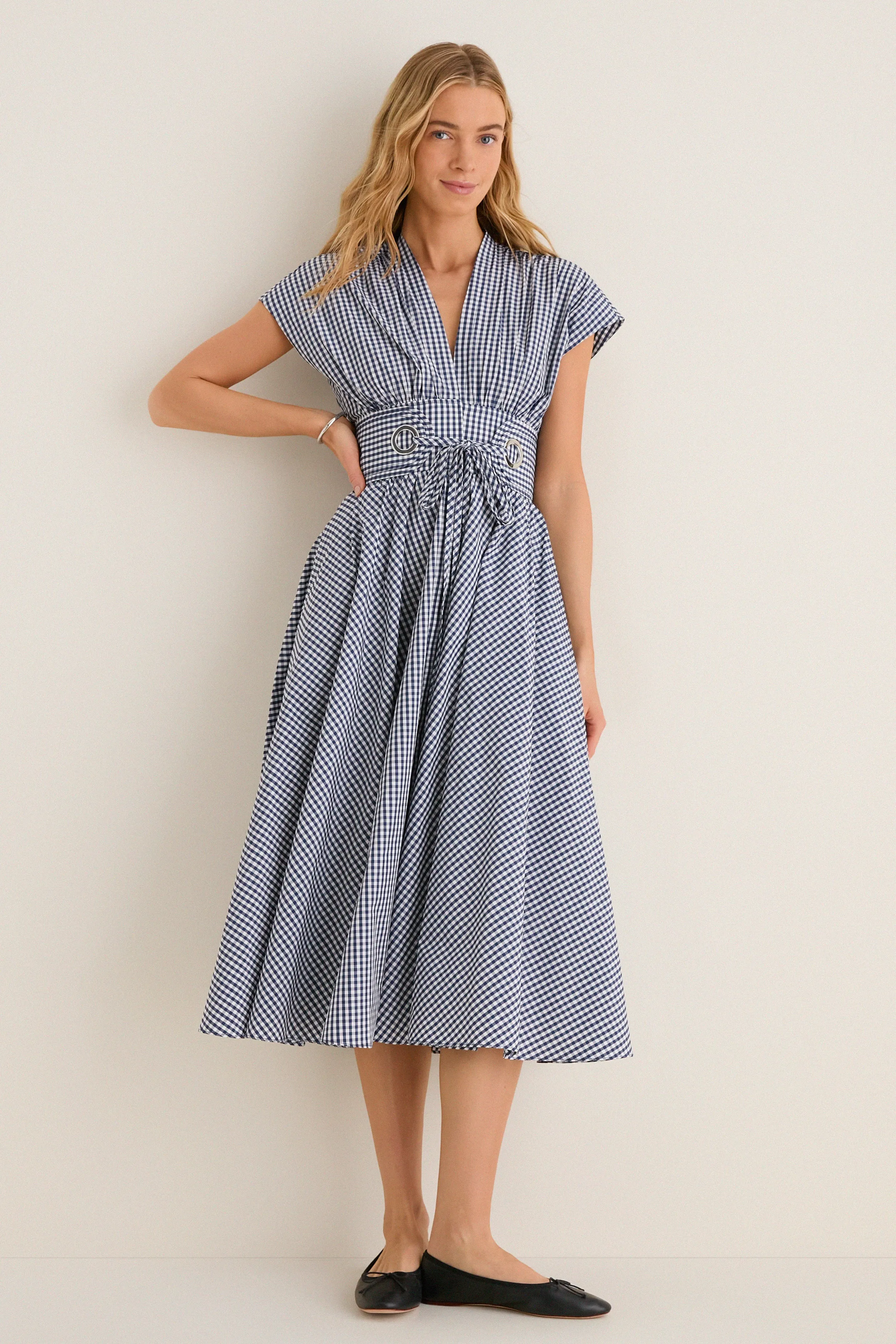 Navy Gingham Riviera Dress sold by Tuckernuck