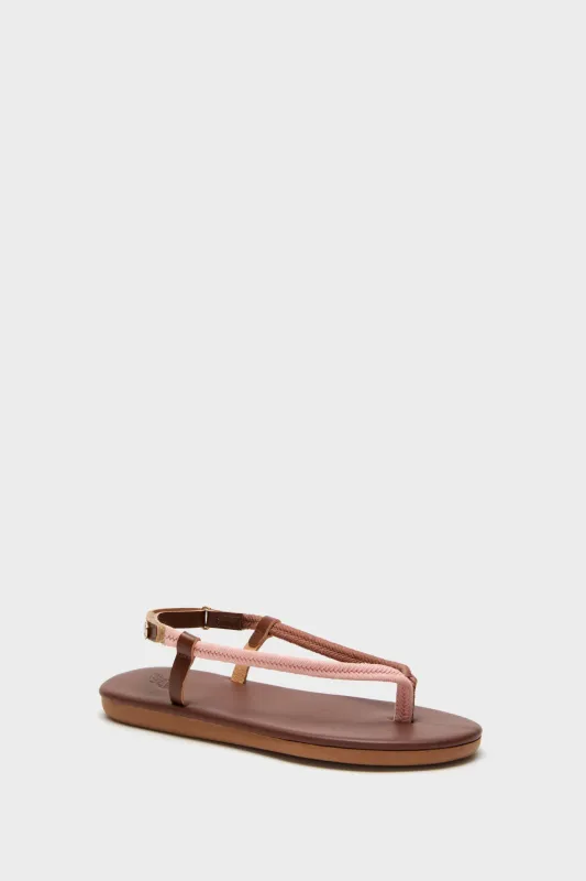 Pink and Tan Zoi Cord Sandals sold by Tuckernuck