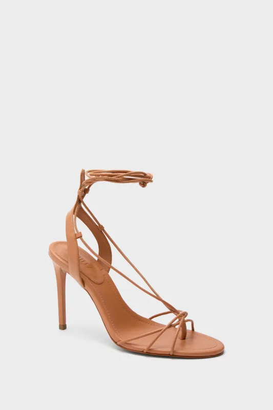 Earth Clay Demetria Wrap Heels made by SCHUTZ