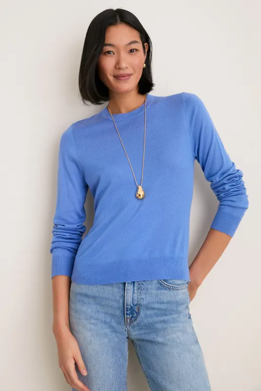 Allure Blue Cashmere Silk Long Sleeve Katie Tee made by Tuckernuck