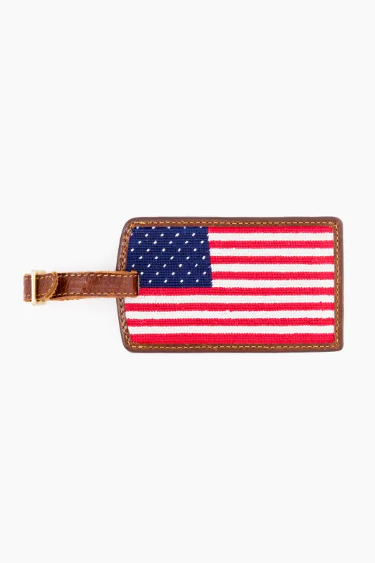 American Flag Needlepoint Luggage Tag sold by Tuckernuck