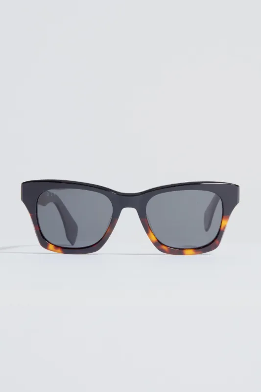 Black Tortoise and Grey Dean Sunglasses made by Diff Eyewear