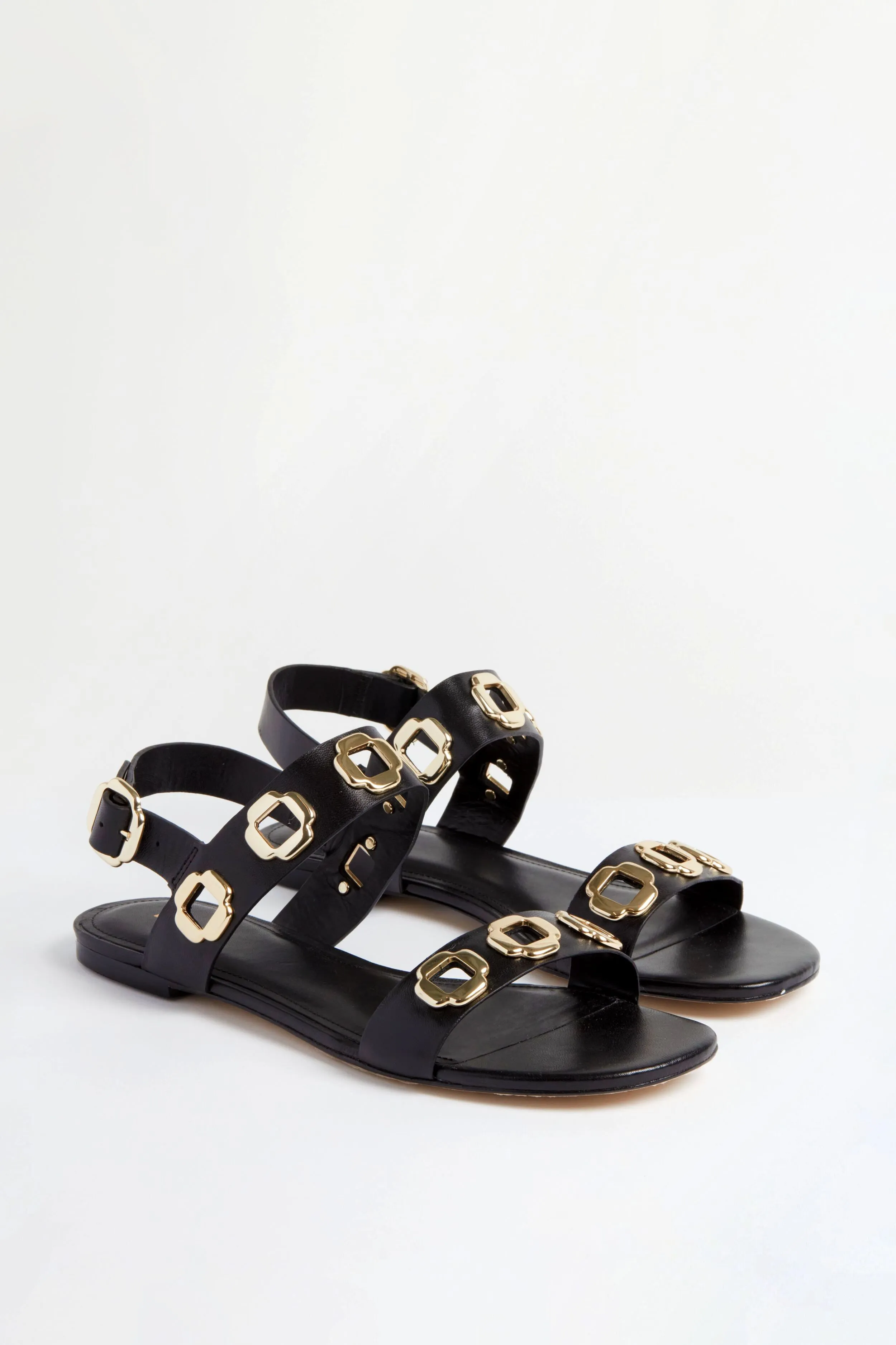 Black Leather Milan Flat Sandals sold by Tuckernuck product image thumbnail 4
