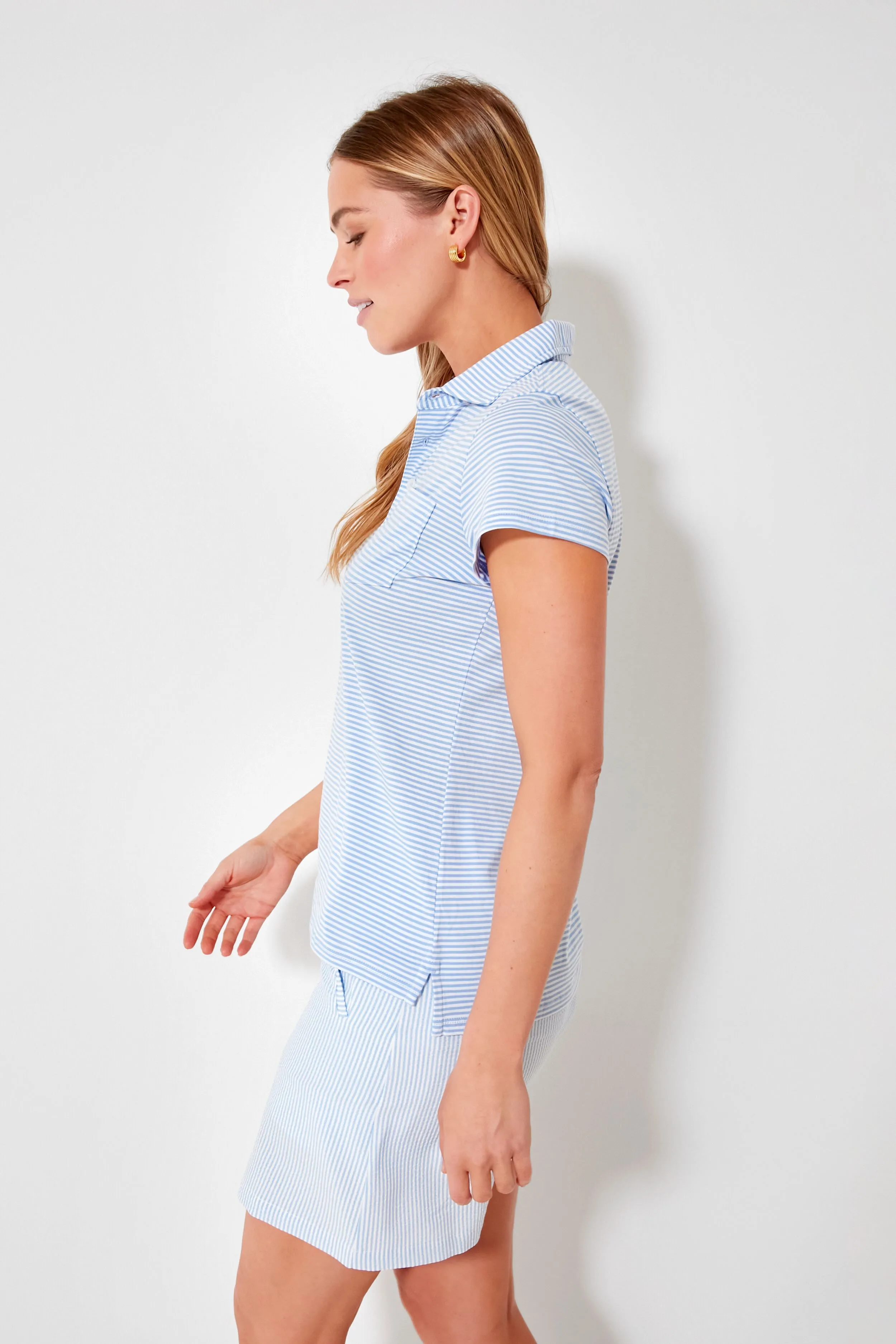 Periwinkle and White Short Sleeve Polo sold by Tuckernuck product image thumbnail 3