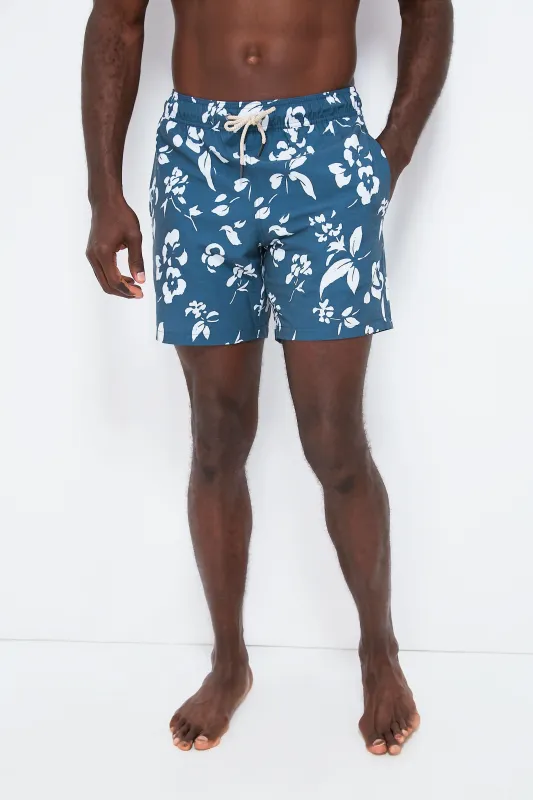 Navy Floral Bayberry Trunks made by Fair Harbor