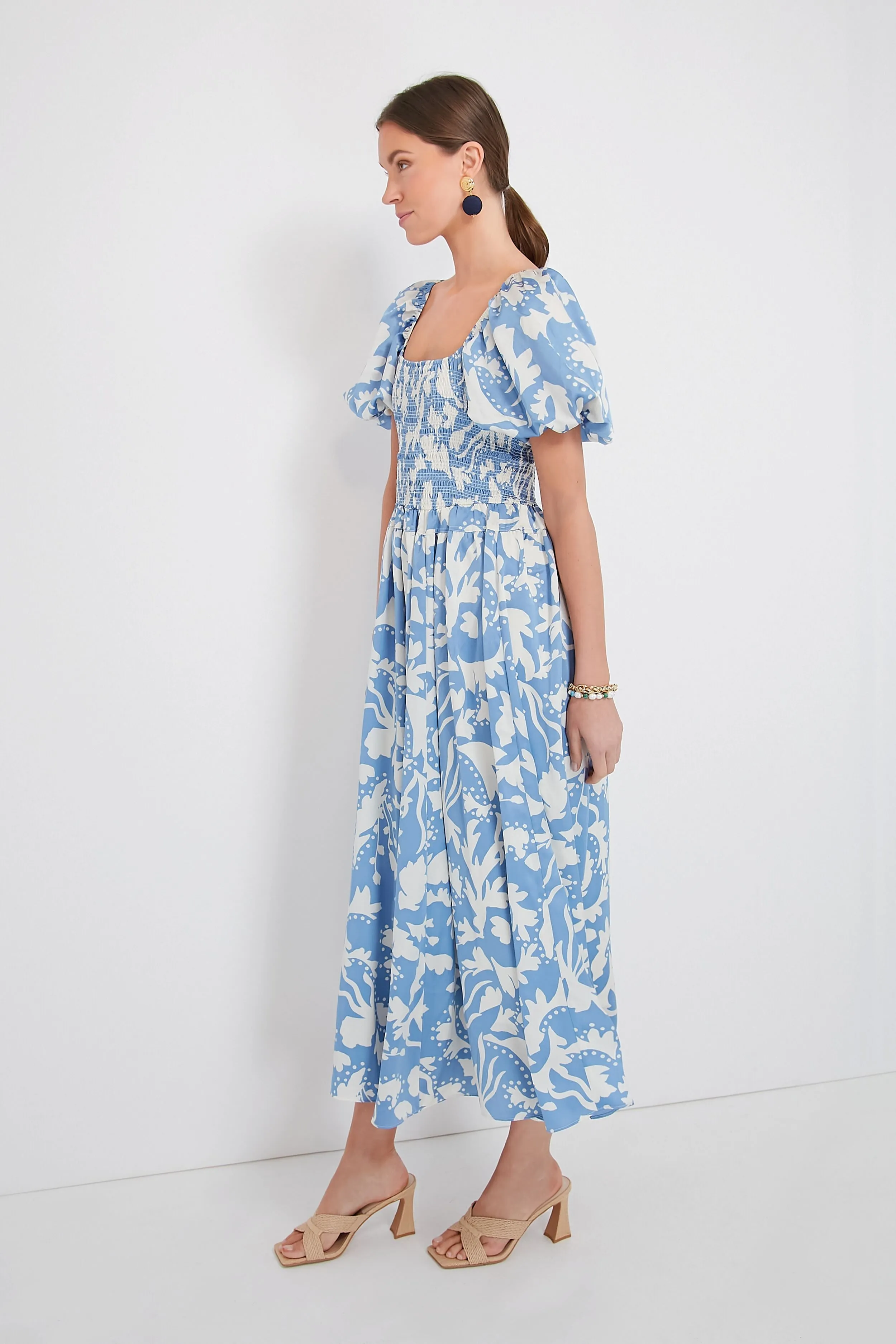 Blue Puff Sleeve Midi Dress sold by Tuckernuck product image thumbnail 3