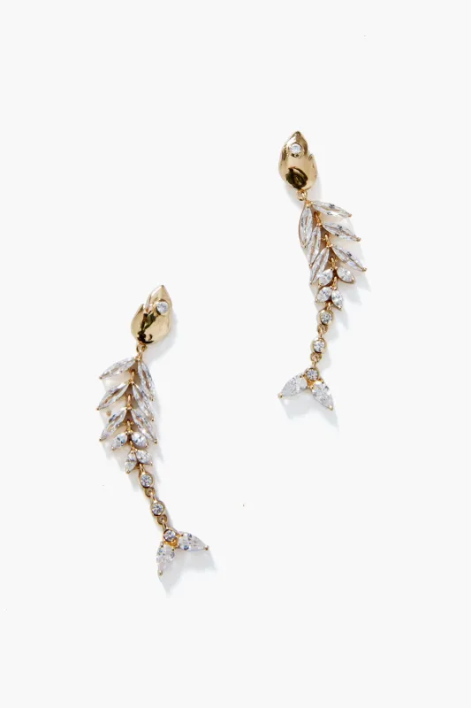 Gold Elisabetta Fish Earrings made by Mignonne Gavigan