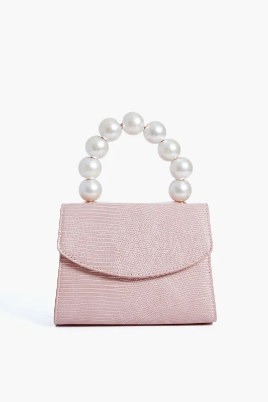 Pink Peta Pearl Handle Bag made by Olga Berg
