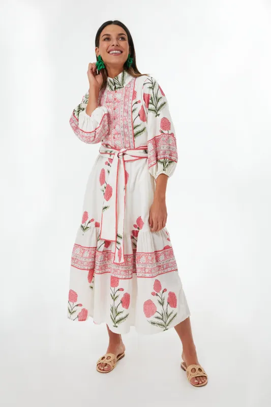 Exclusive Rosy Marigold Flounce Dress made by Tuckernuck