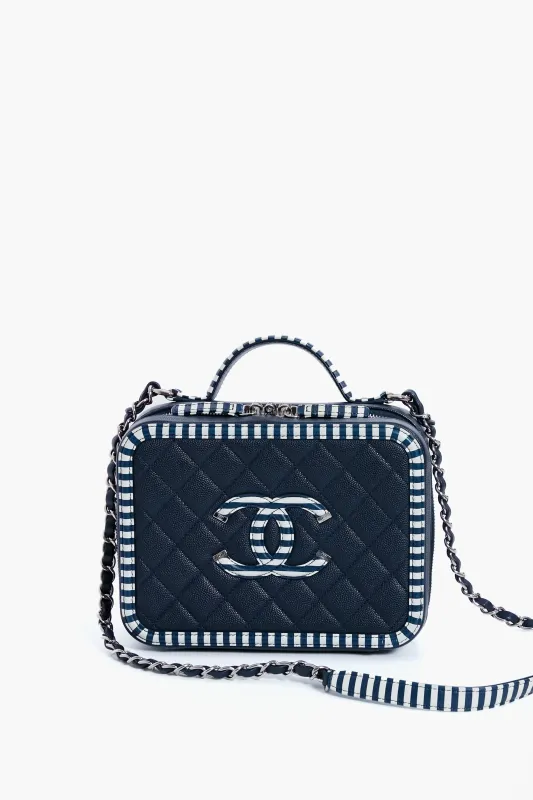CHANEL Navy Coco Filigree Vanity Bag made by Tuckernuck