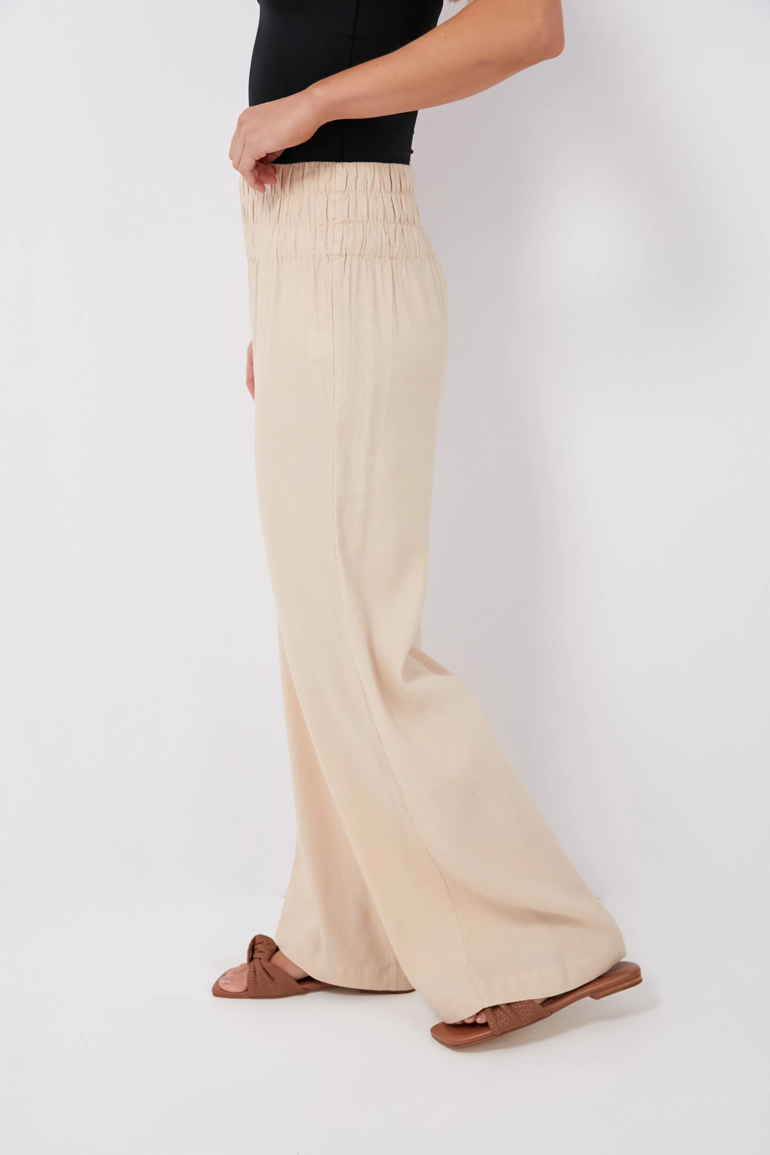 Sand Air Linen Smocked Pants sold by Tuckernuck product image thumbnail 3