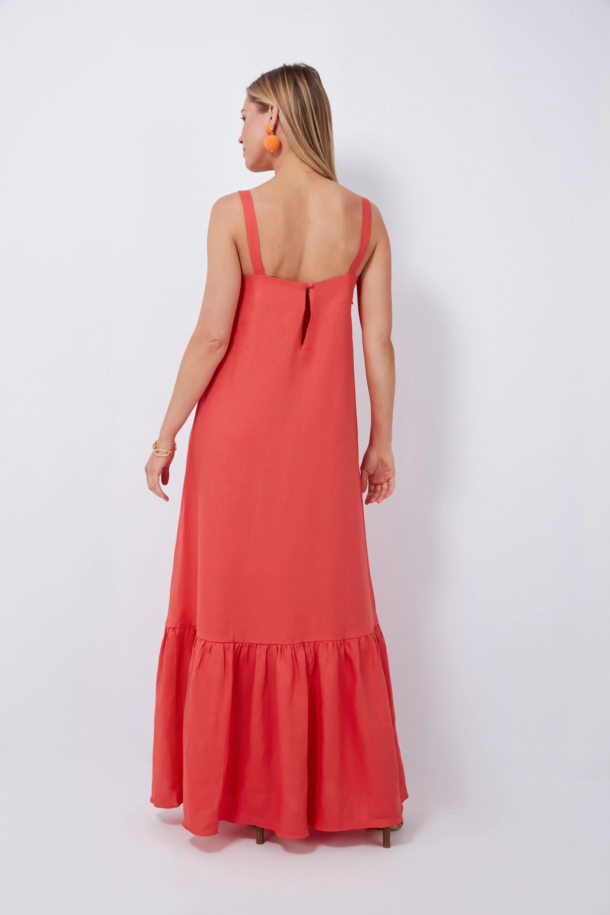 Red Cherry Bomb Solid Long Dress with Straps sold by Tuckernuck product image thumbnail 4