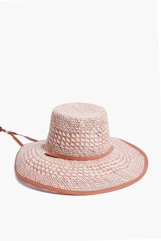 Soft Sunset Brielle Checkered Straw Hat made by Lele Sadoughi