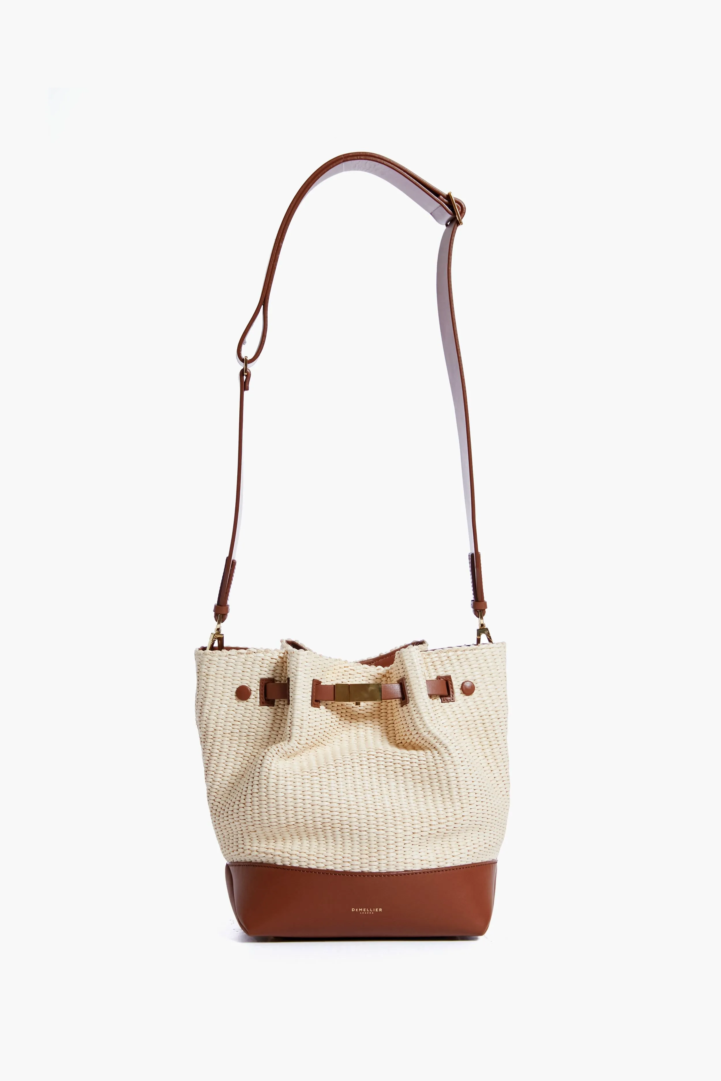 Tan Natural Raffia New York Bucket Bag sold by Tuckernuck