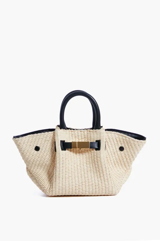 Black Natural Raffia Mini New York Bag sold by Tuckernuck
