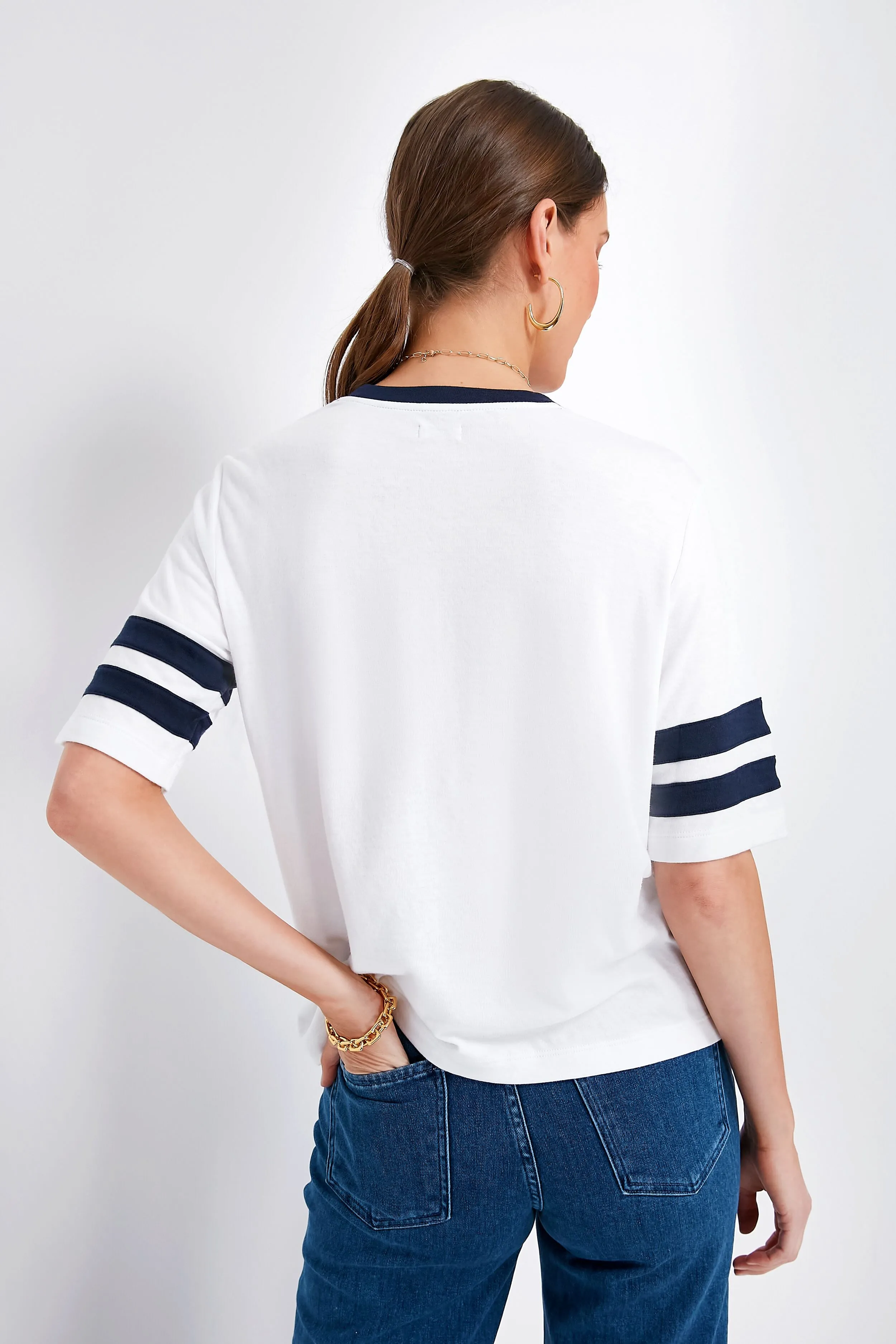 Bright White Cloud Varsity Tee sold by Tuckernuck product image thumbnail 4