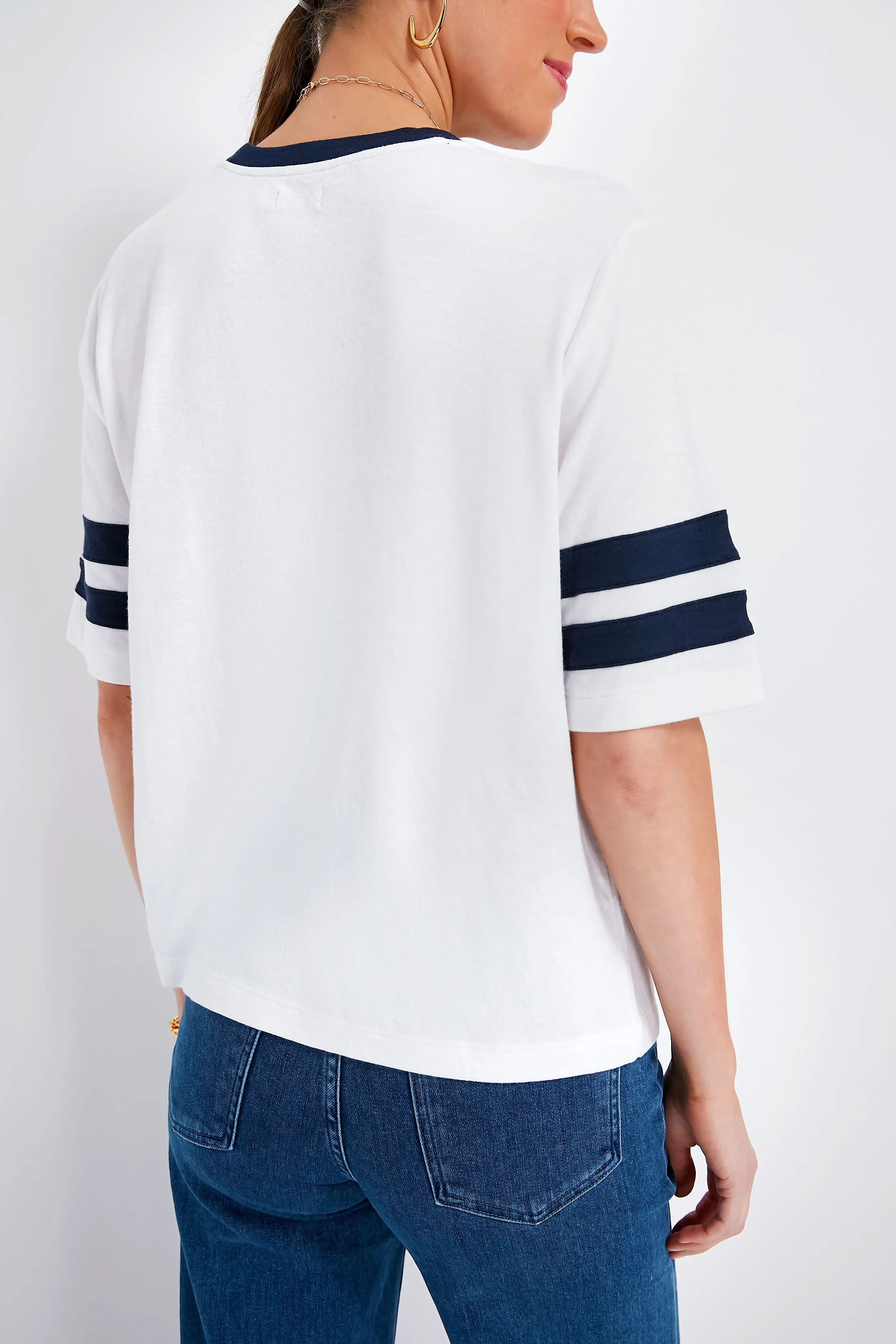 Bright White Cloud Varsity Tee sold by Tuckernuck product image thumbnail 5