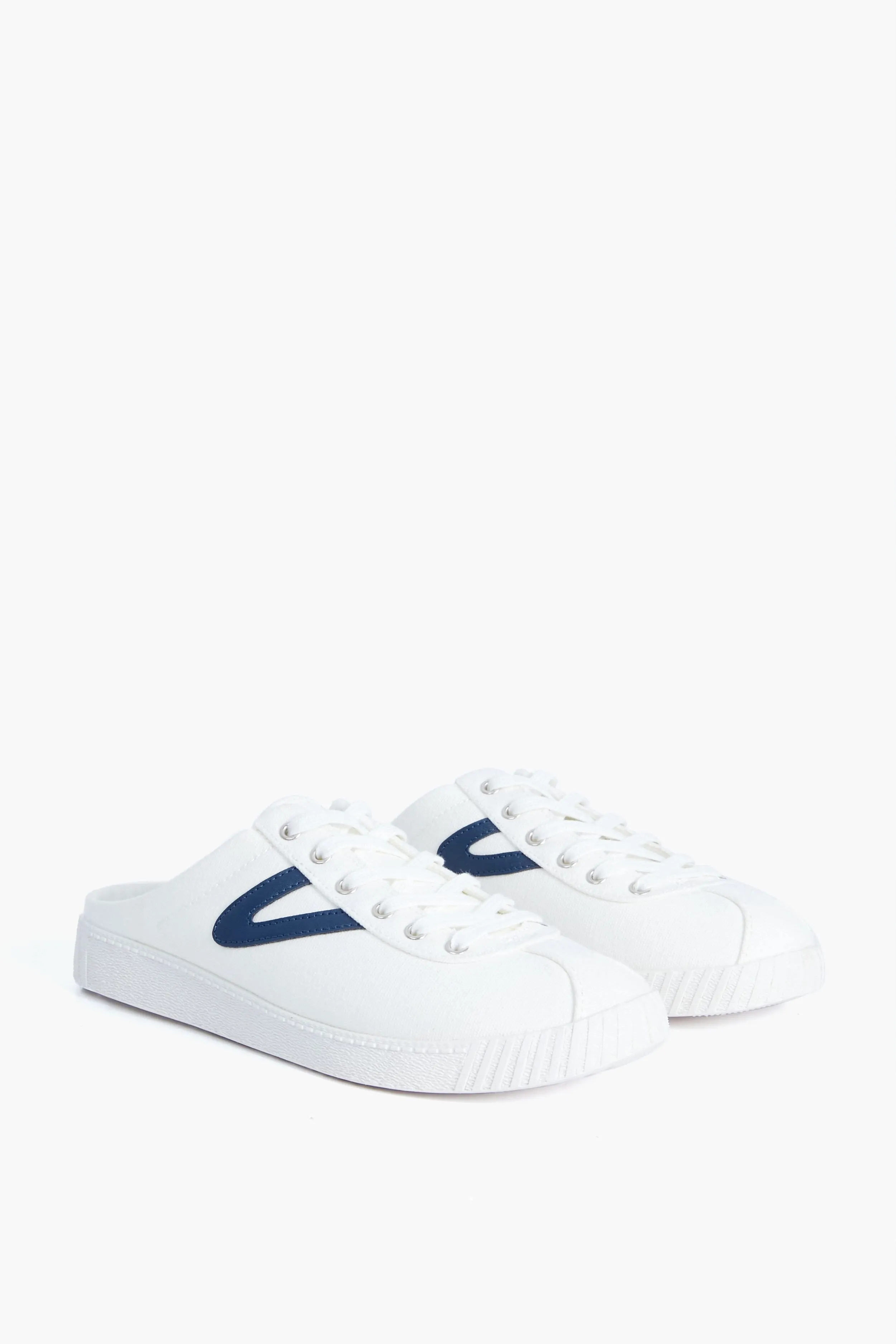 Women's White and Navy Easy Nylite Canvas Sneakers sold by Tuckernuck product image thumbnail 4