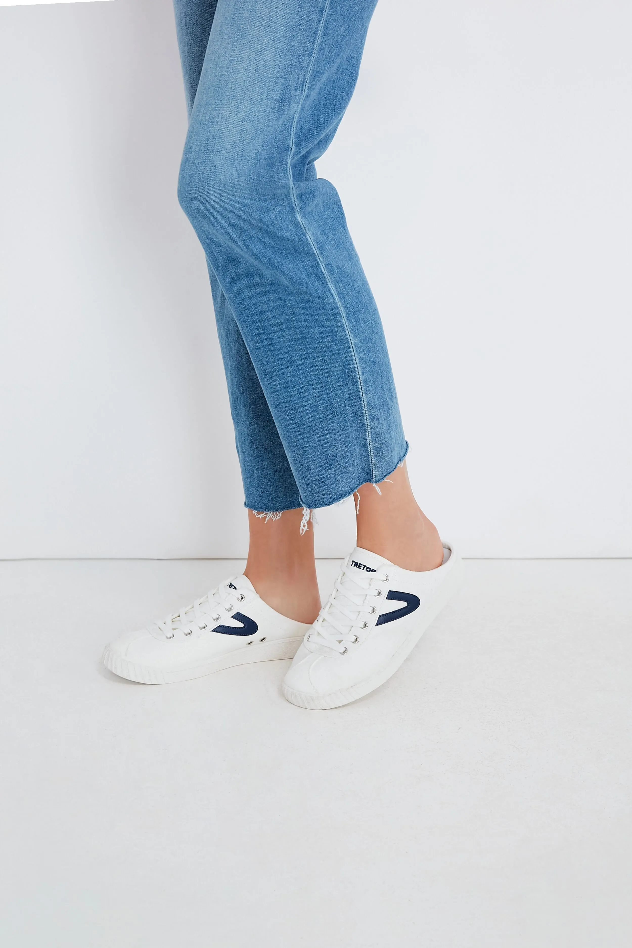 Women's White and Navy Easy Nylite Canvas Sneakers sold by Tuckernuck product image thumbnail 2