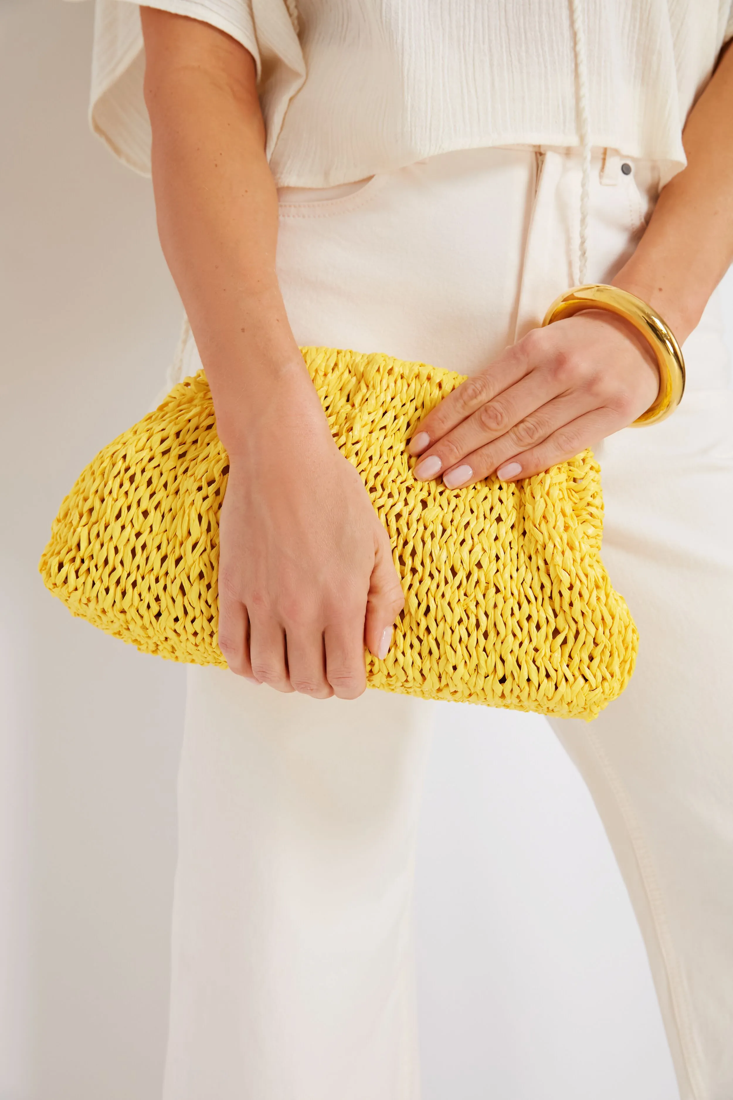 Yellow Raffia Game Clutch sold by Tuckernuck product image thumbnail 3