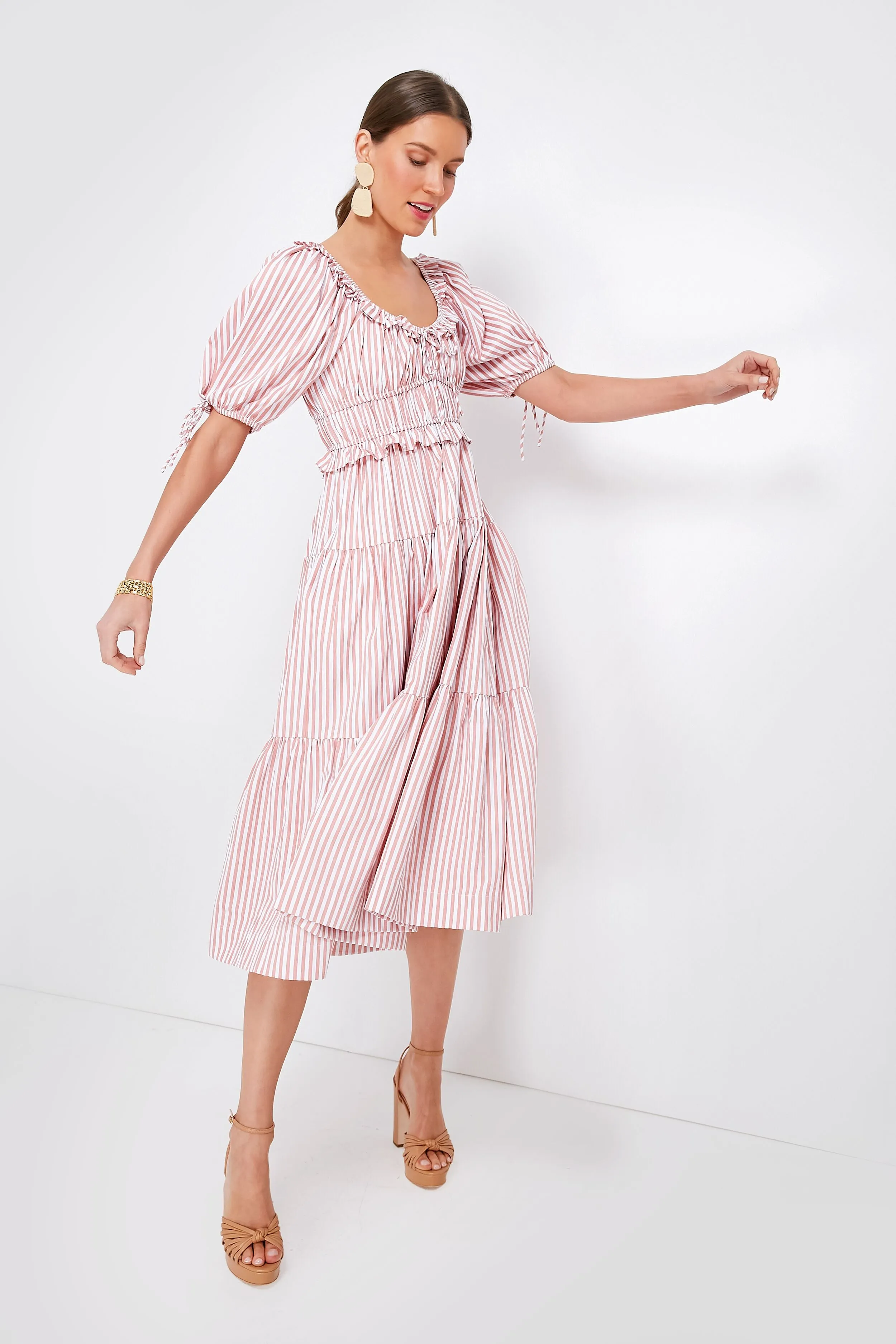 Pink Striped Brielle Midi Dress sold by Tuckernuck