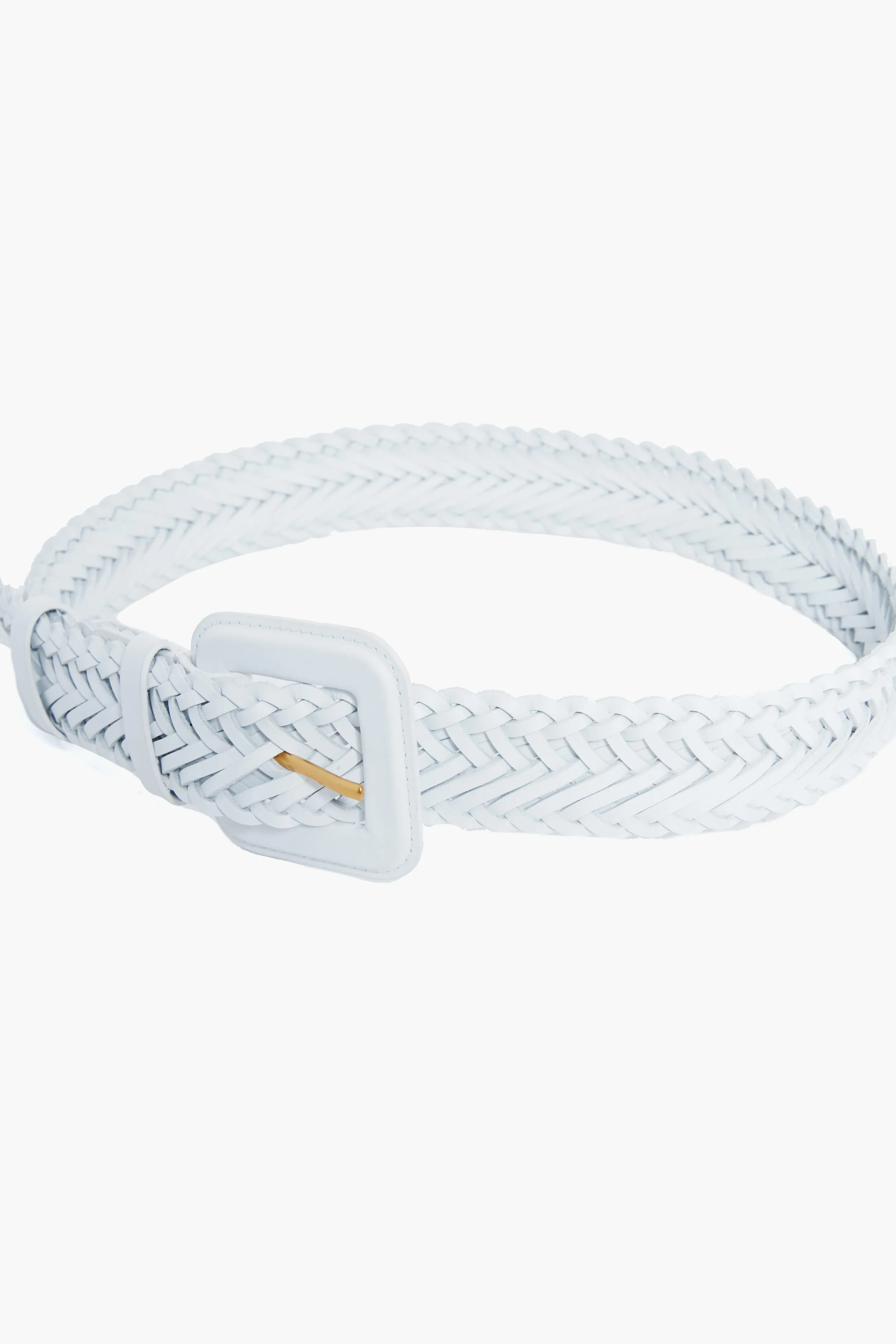 White Vachetta Oliver Thin Woven Leather Belt sold by Tuckernuck