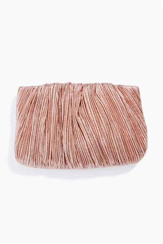 Dune Lame Brit Pleated Clutch sold by Tuckernuck