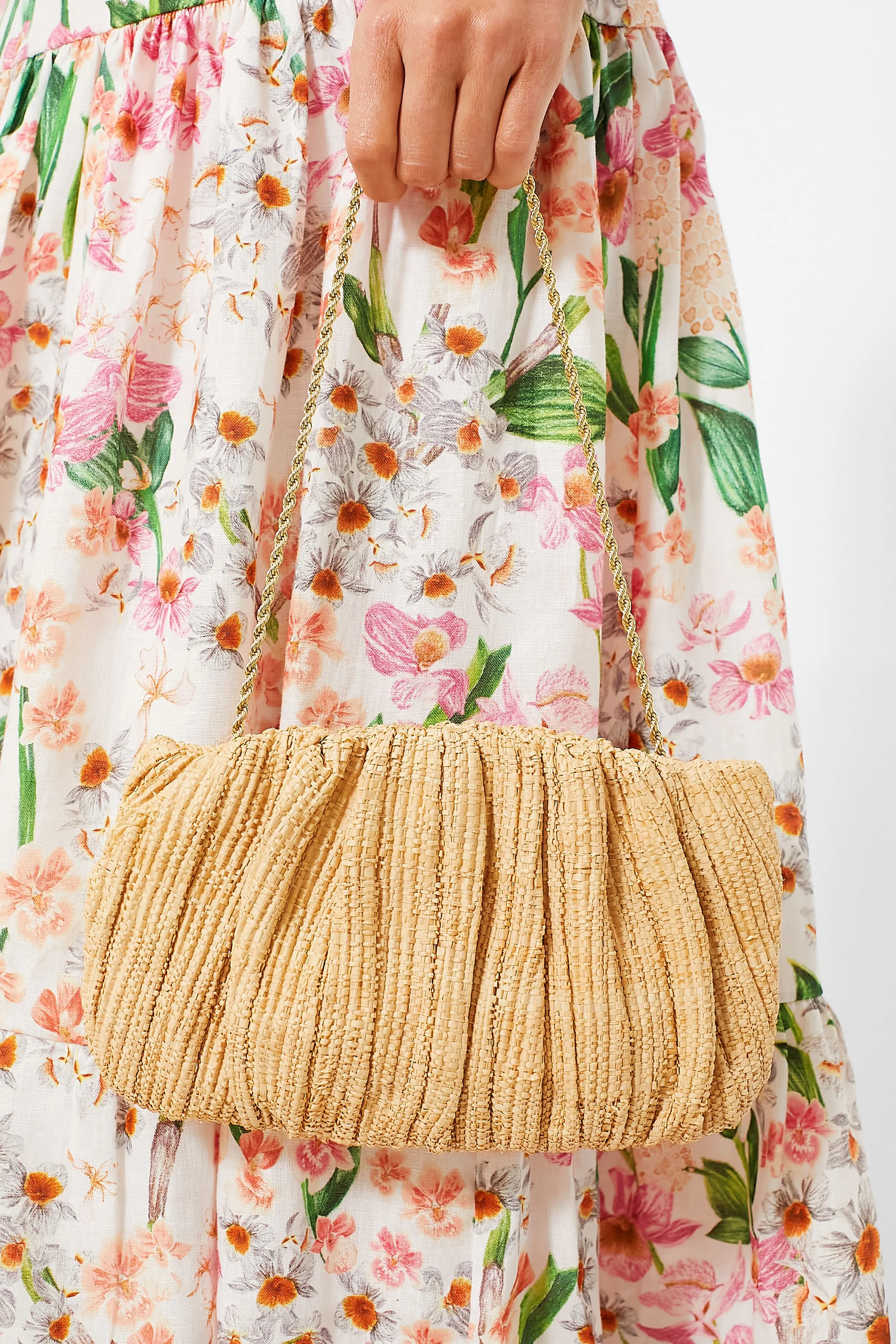 Natural Straw Brit Pleated Clutch sold by Tuckernuck product image thumbnail 2