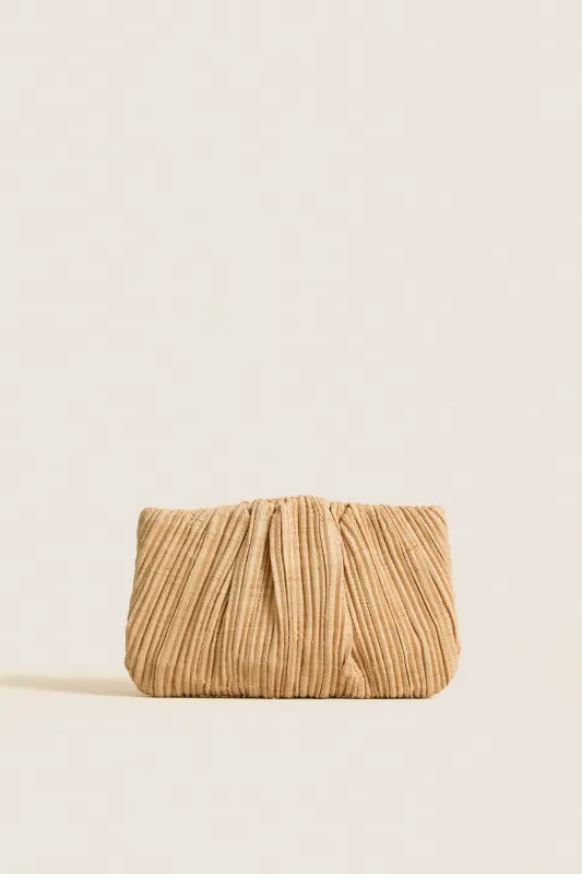 Natural Straw Brit Pleated Clutch sold by Tuckernuck