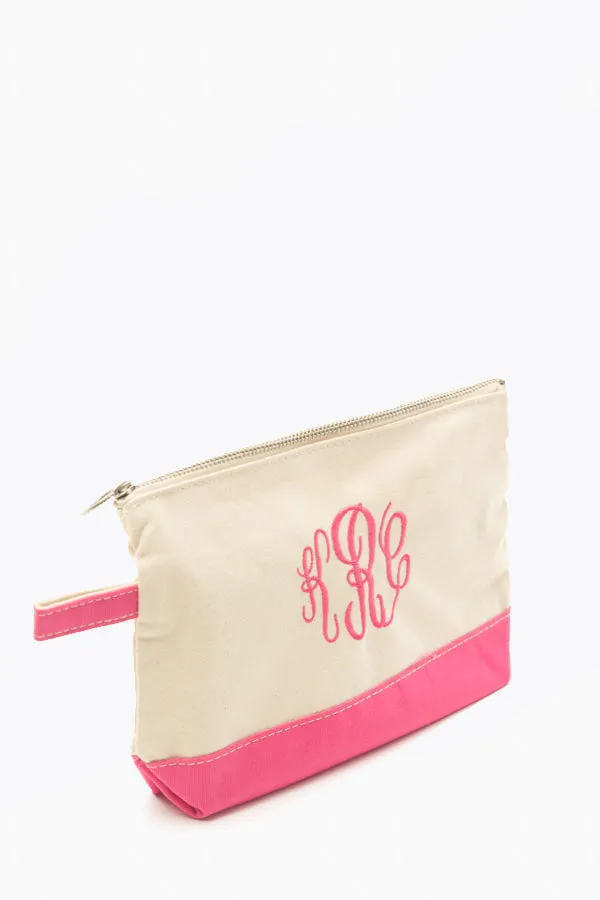 Pink Monogrammed Canvas Make-Up Bag sold by Tuckernuck product image thumbnail 4