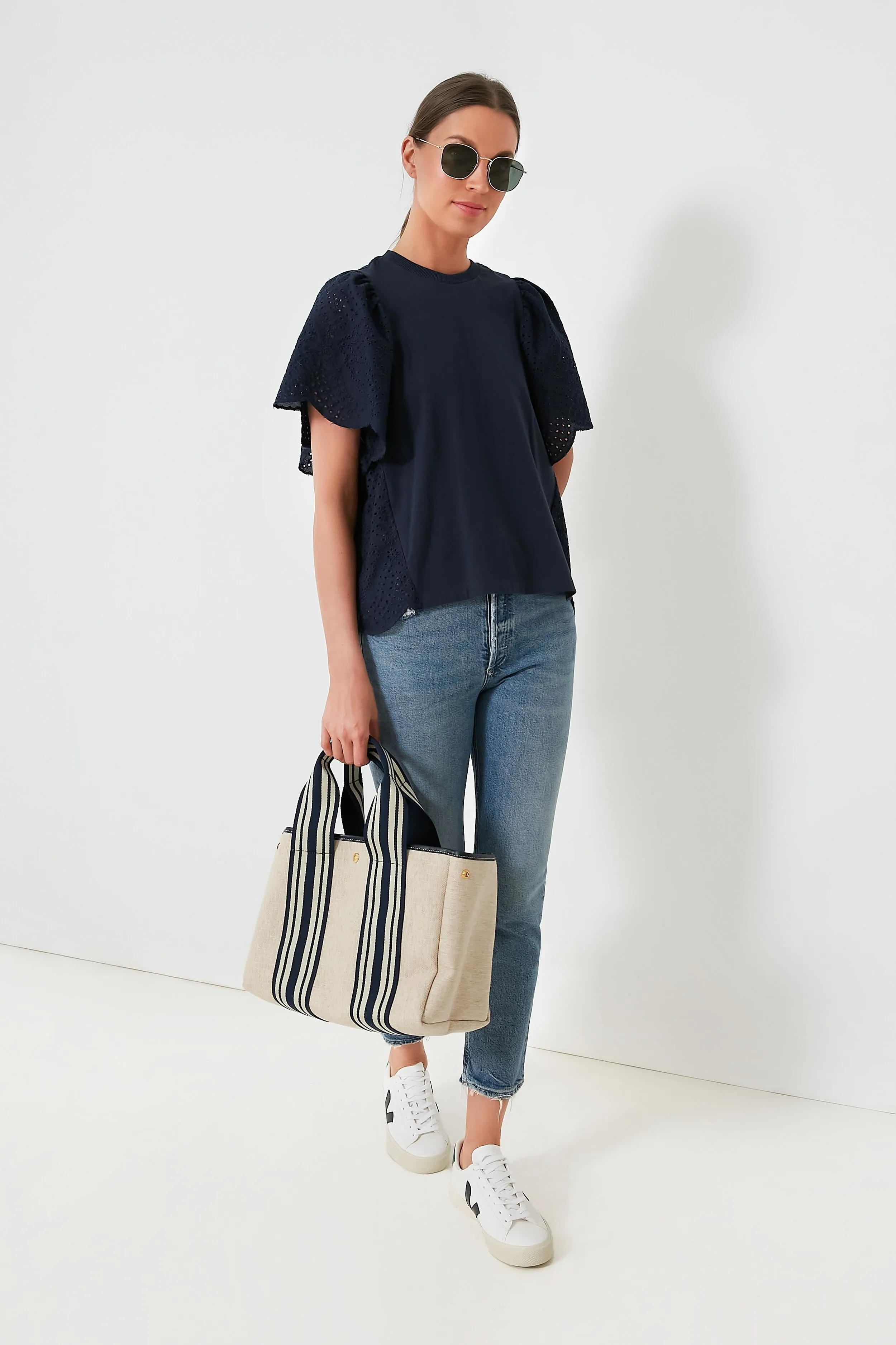Navy Equestrian Traversee M Linen Tote sold by Tuckernuck product image thumbnail 3