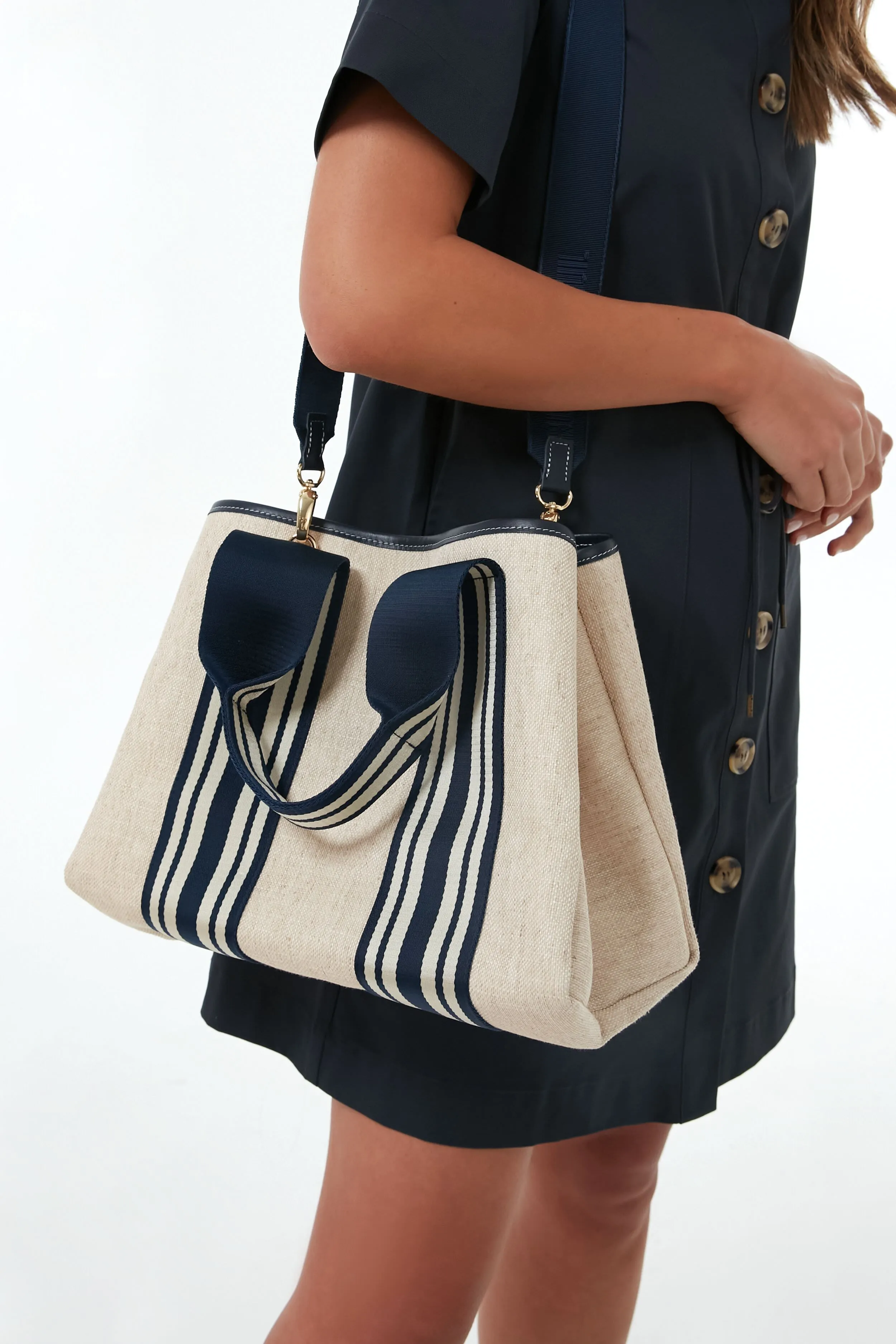Navy Equestrian Traversee M Linen Tote sold by Tuckernuck product image thumbnail 4