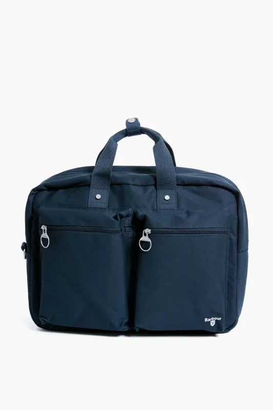 Navy Cascade Multiway Laptop Bag made by Barbour