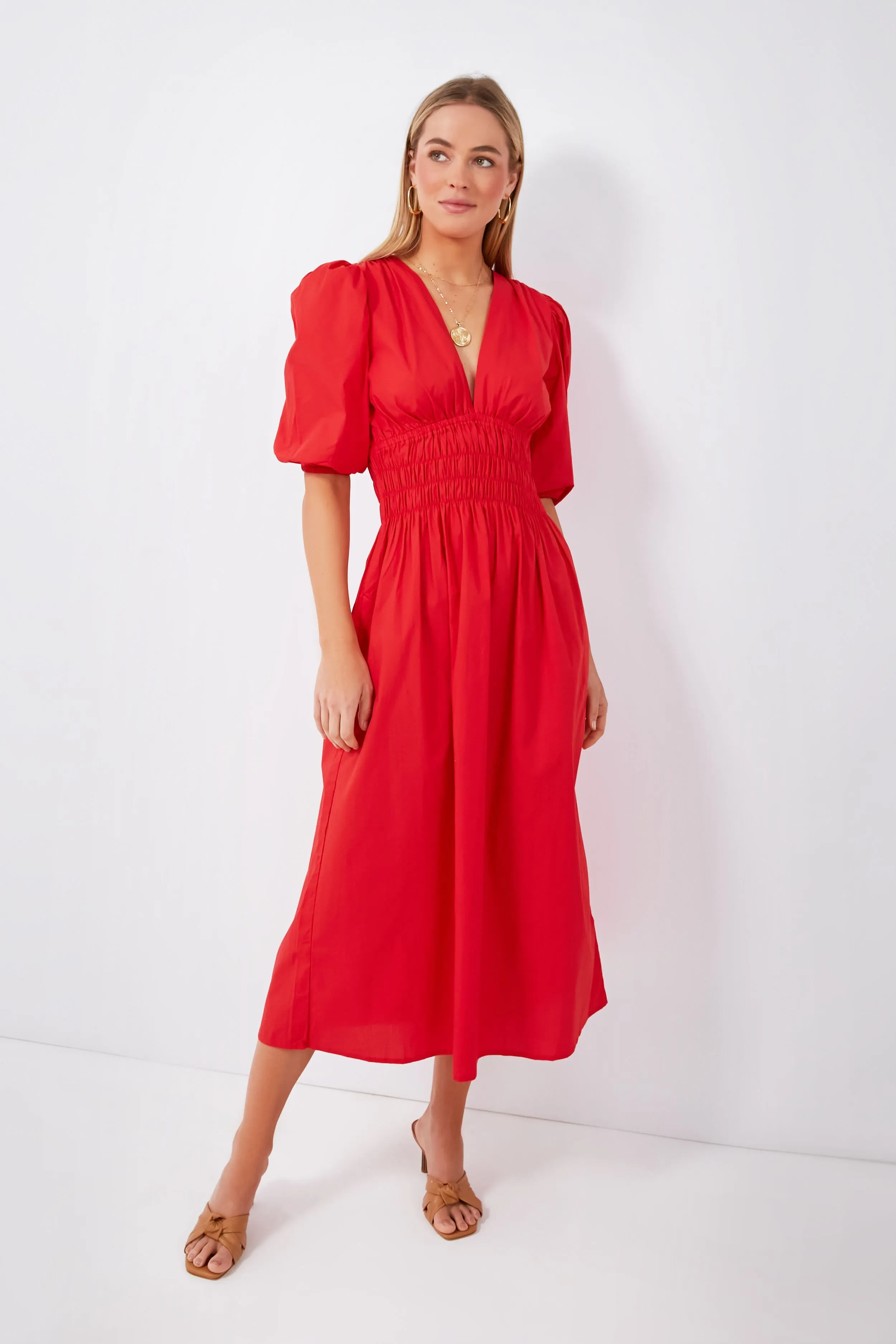 Cherry Tomato Agnata Midi Dress sold by Tuckernuck