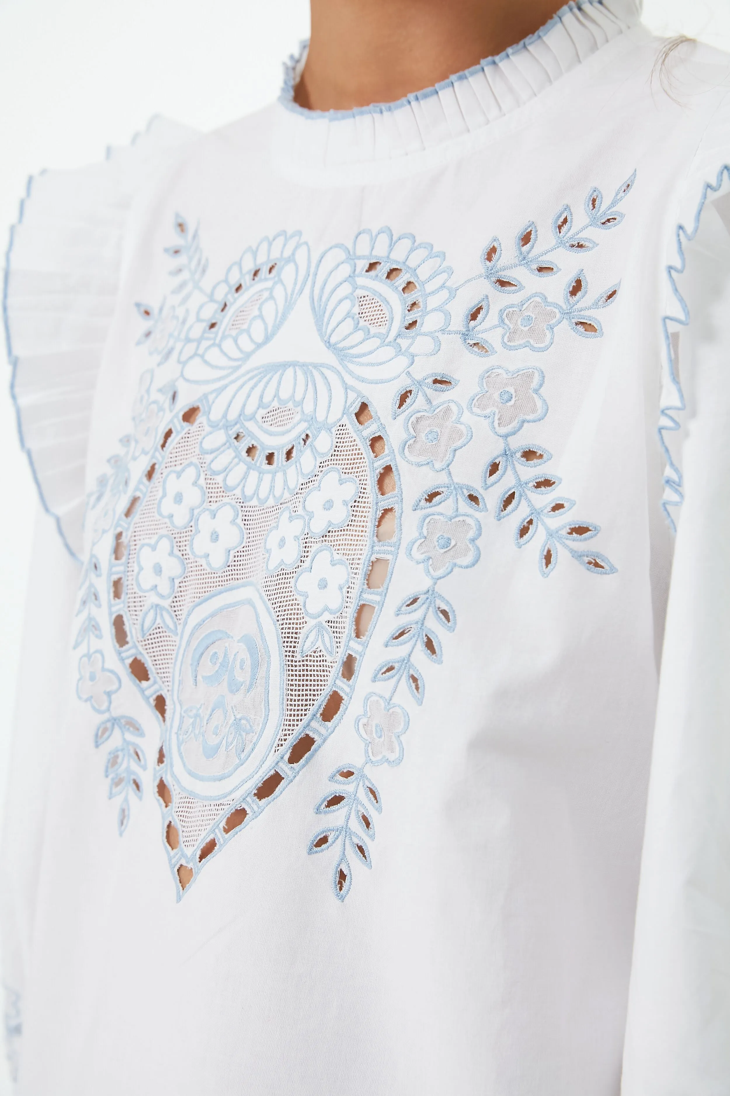 White With Blue Bernice Top sold by Tuckernuck product image thumbnail 5