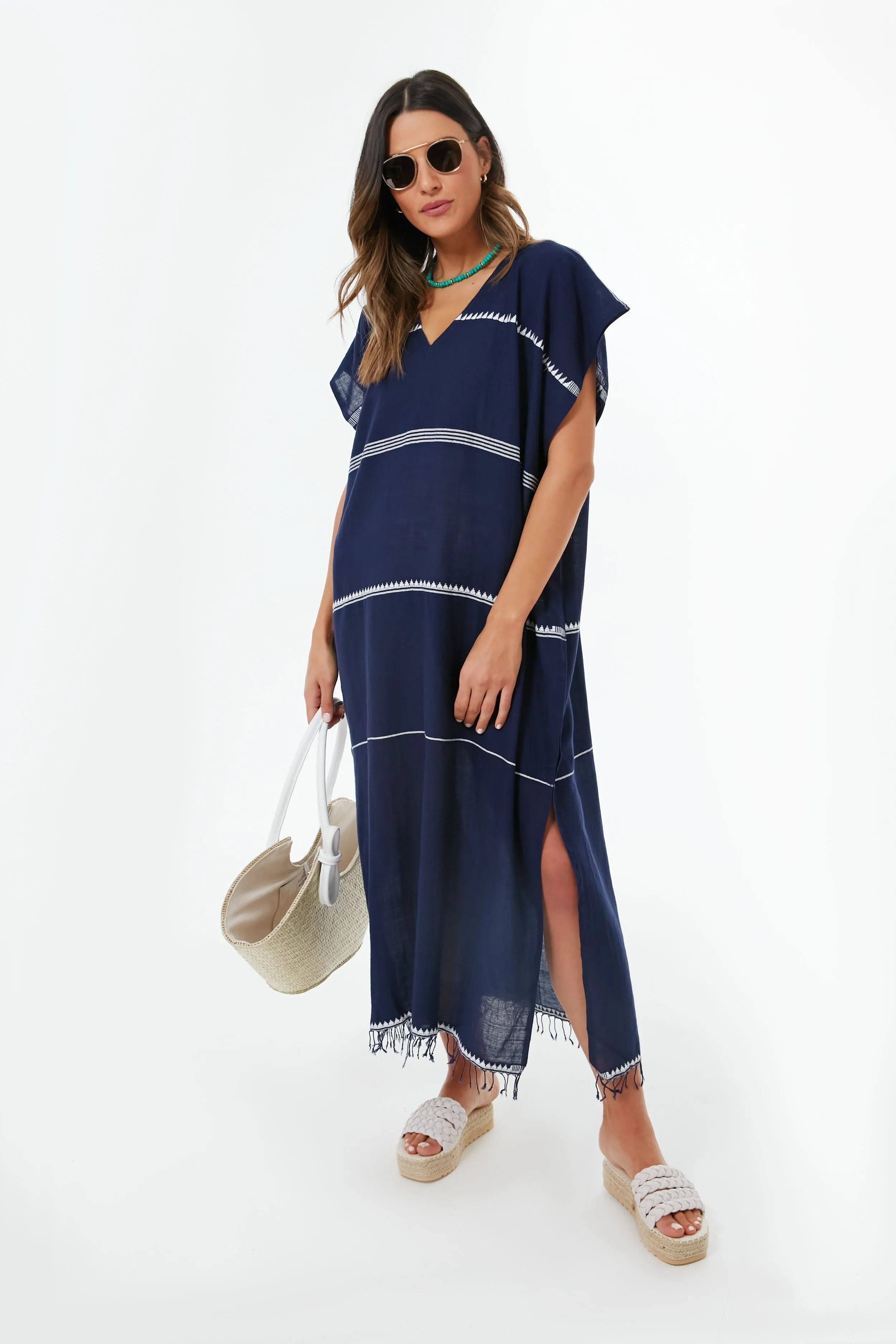 Navy Nunu Classic Caftan sold by Tuckernuck product image thumbnail 2