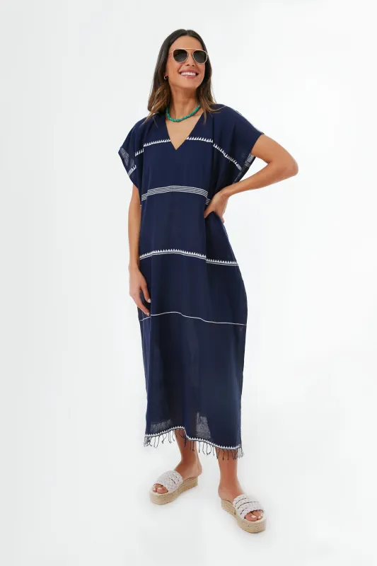 Navy Nunu Classic Caftan sold by Tuckernuck