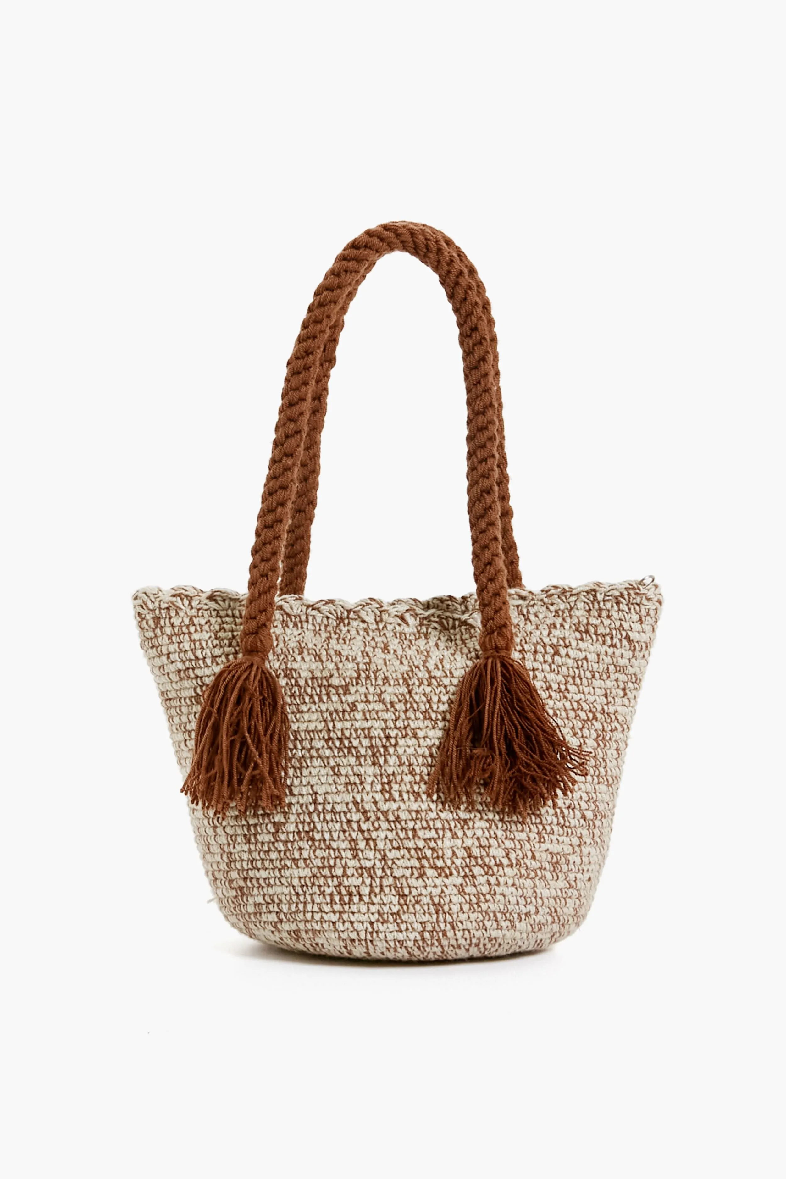 Brown Stripe Mini Tassel Bag sold by Tuckernuck
