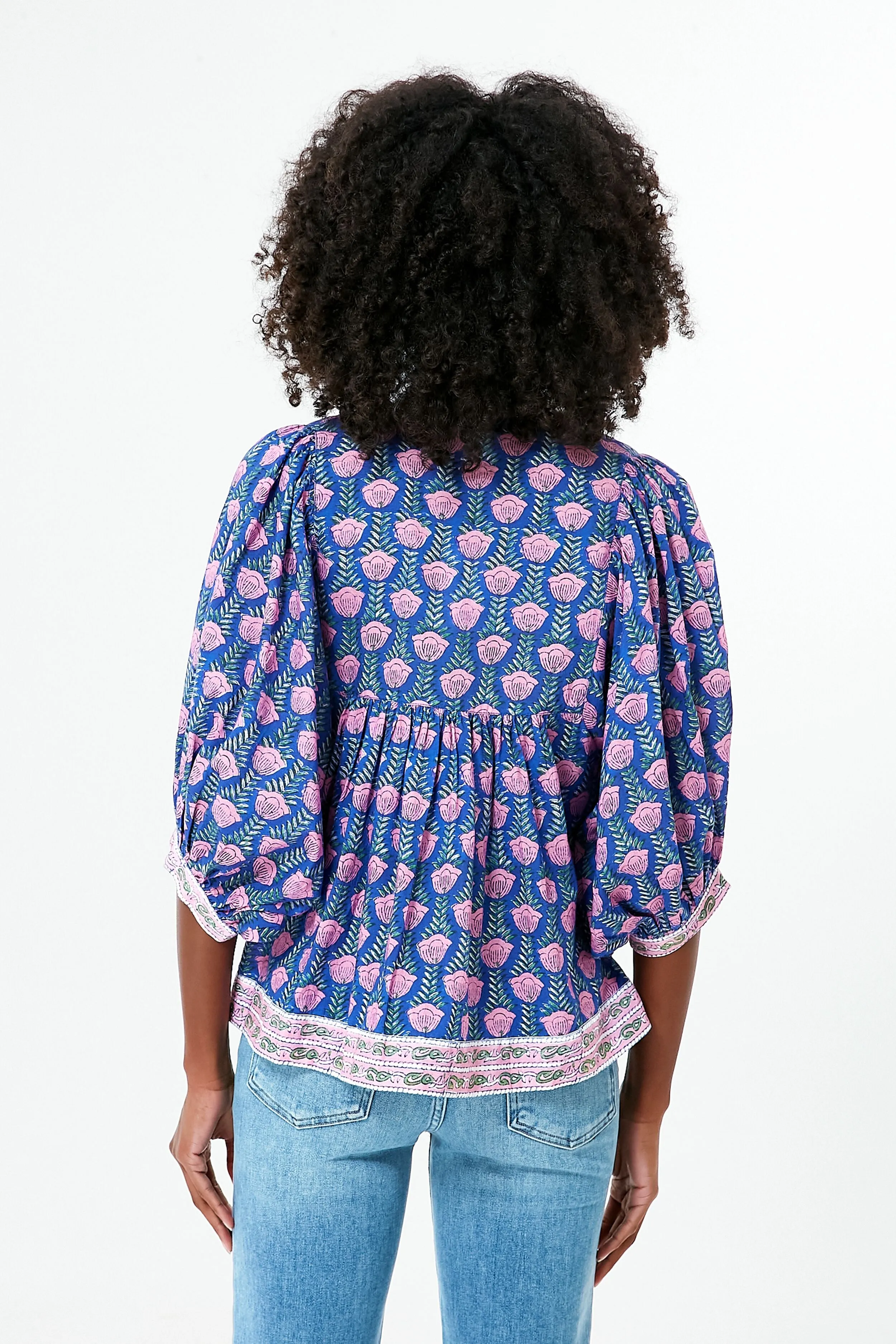 Multi Blue Jesy Blouse sold by Tuckernuck product image thumbnail 4