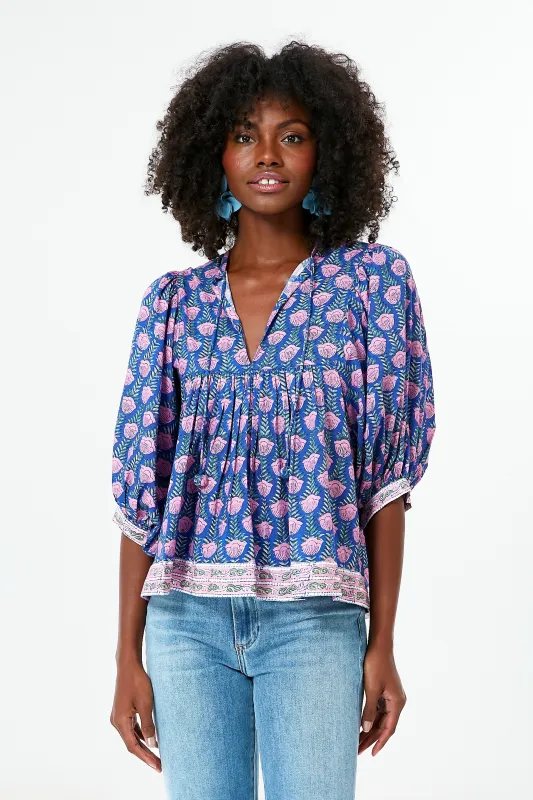 Multi Blue Jesy Blouse sold by Tuckernuck