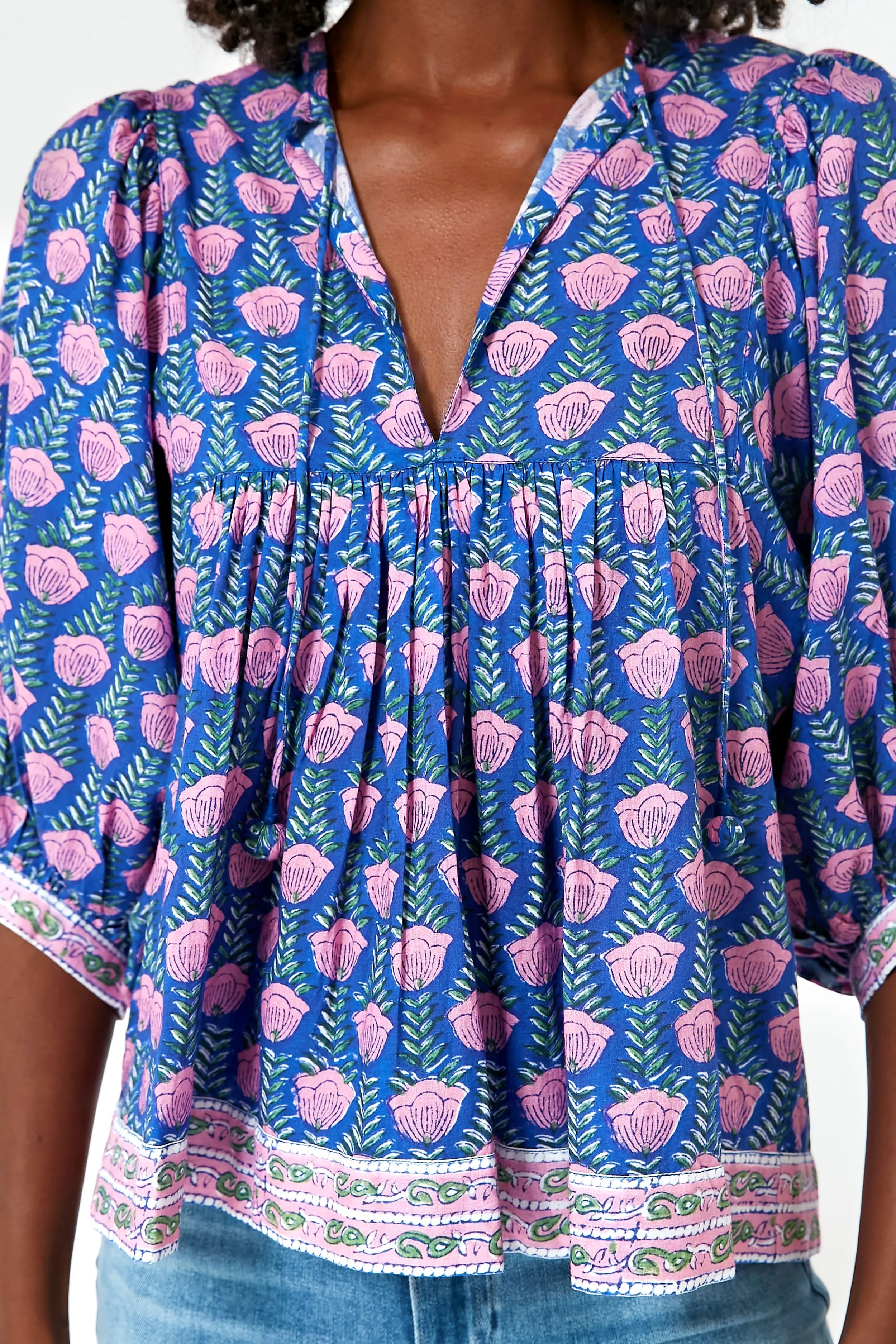 Multi Blue Jesy Blouse sold by Tuckernuck product image thumbnail 5