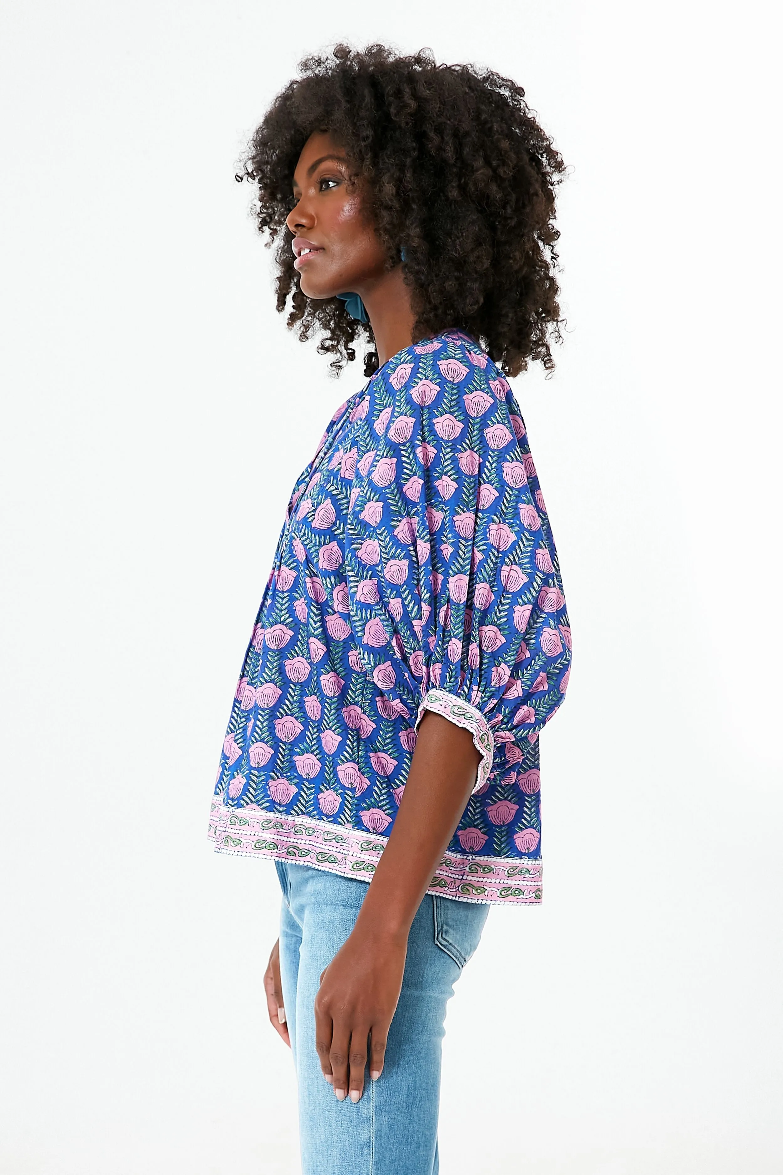 Multi Blue Jesy Blouse sold by Tuckernuck product image thumbnail 3